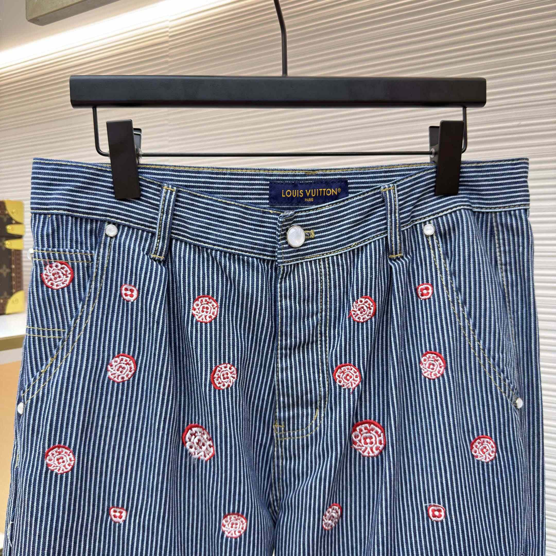 Louis Vuitton Embellished Striped Pants - DopestKickz