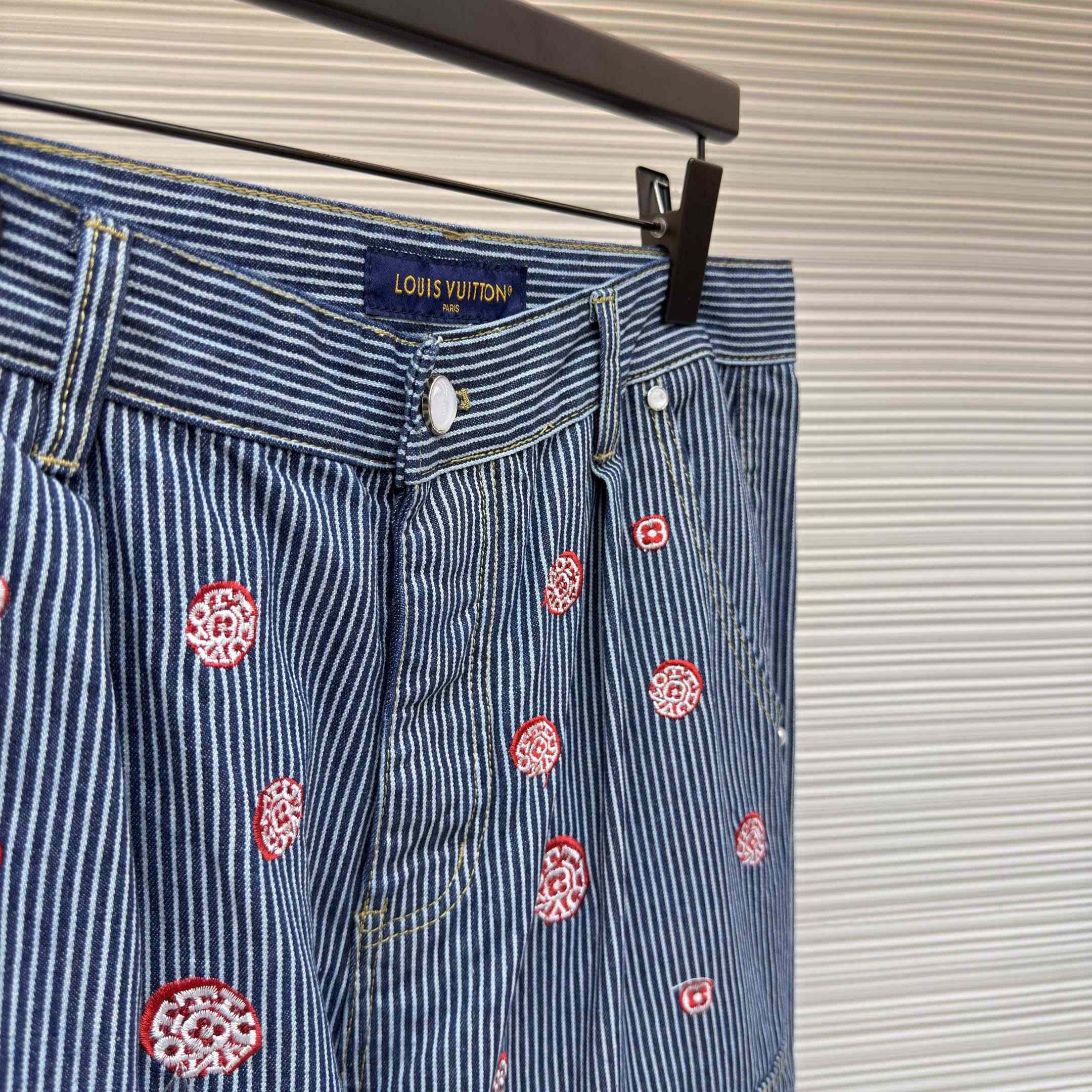 Louis Vuitton Embellished Striped Pants - DopestKickz