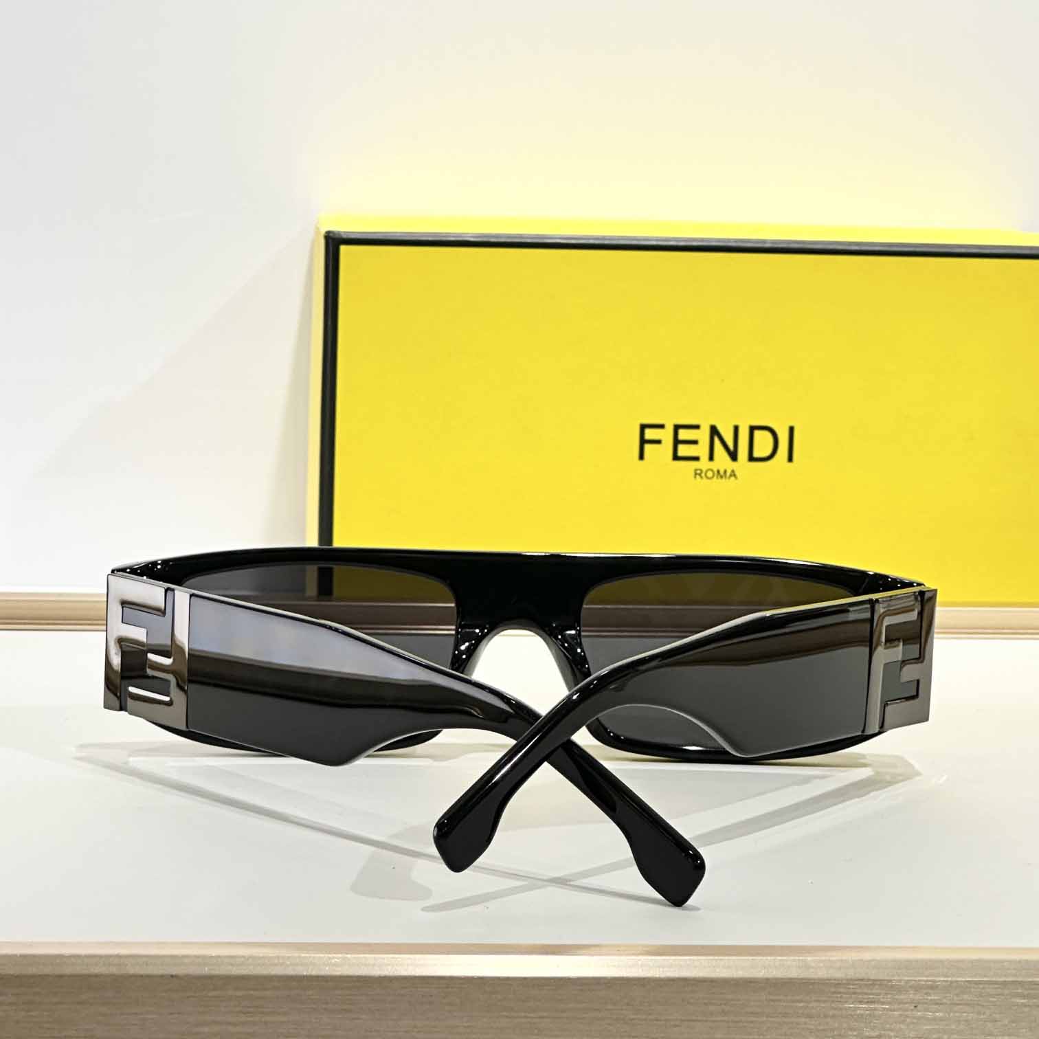 Fendi FF Squared Black Acetate Sunglasses  FE40587 - DopestKickz