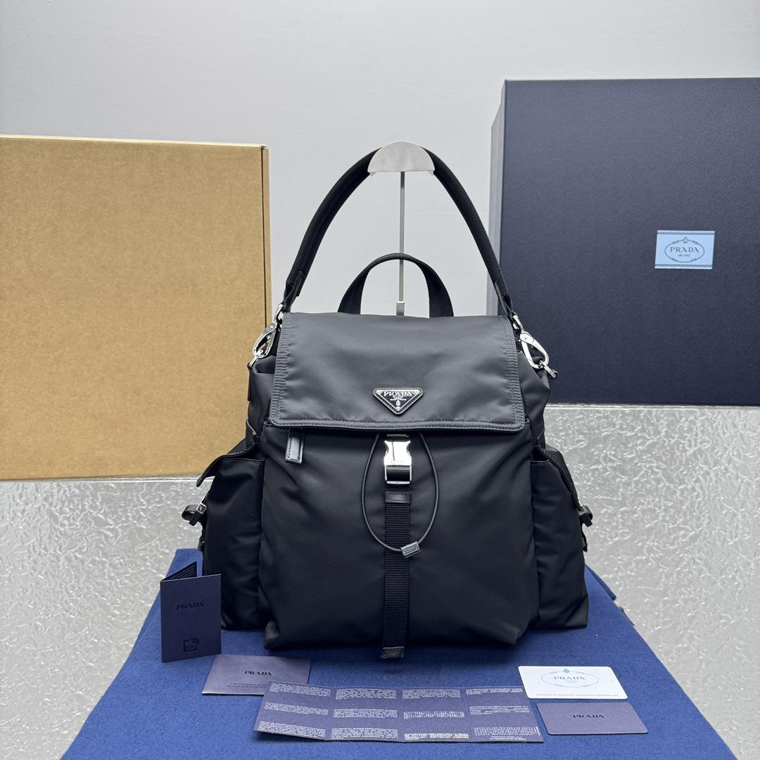 Prada Explore Re-Nylon And Leather Backpack - DopestKickz