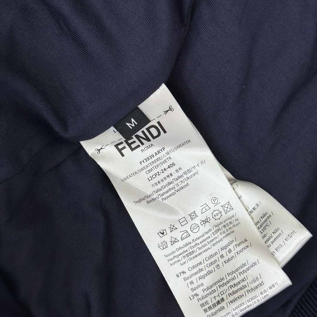 Fendi Blue Men Navy Blue Hooded Sweatshirt  - DopestKickz