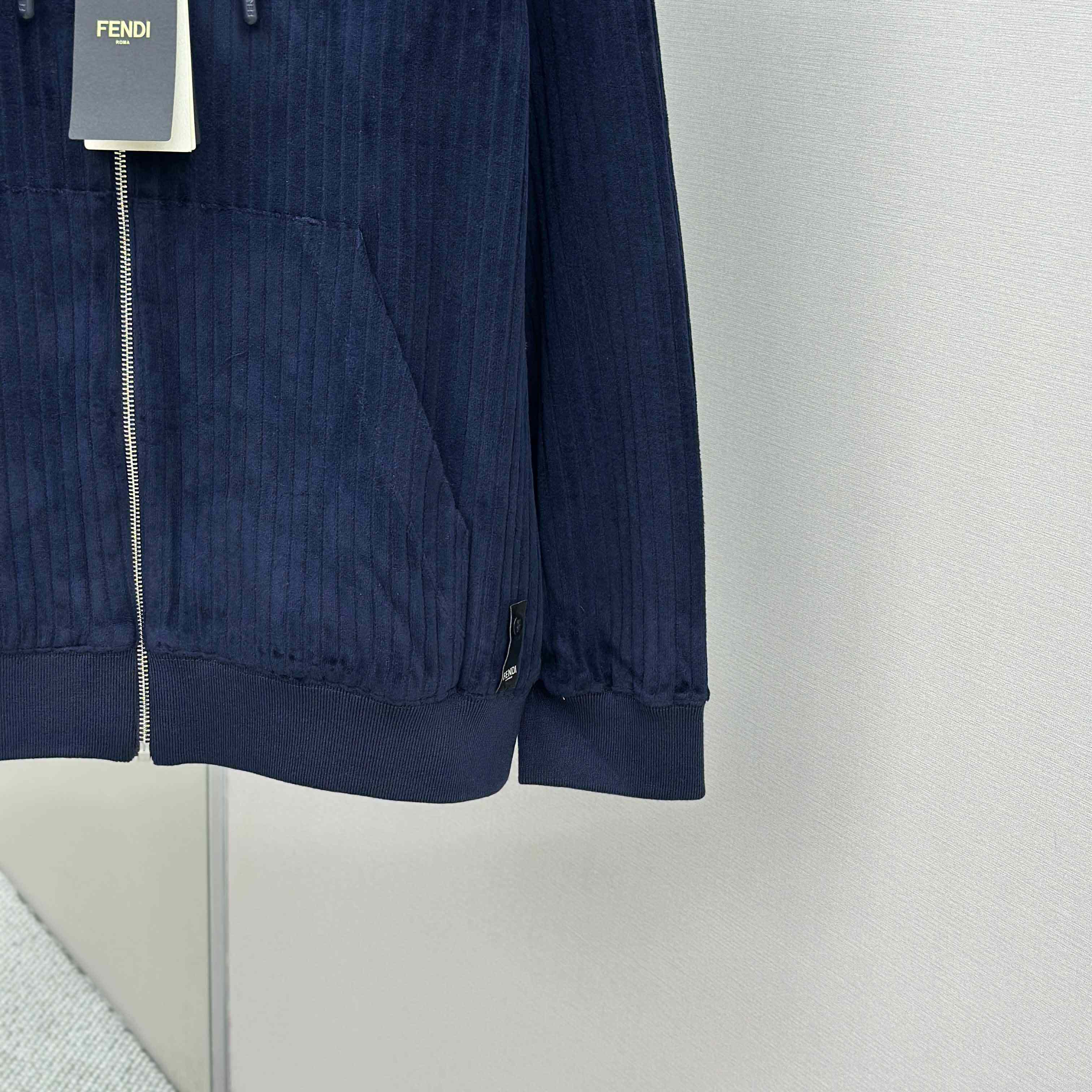 Fendi Blue Men Navy Blue Hooded Sweatshirt  - DopestKickz