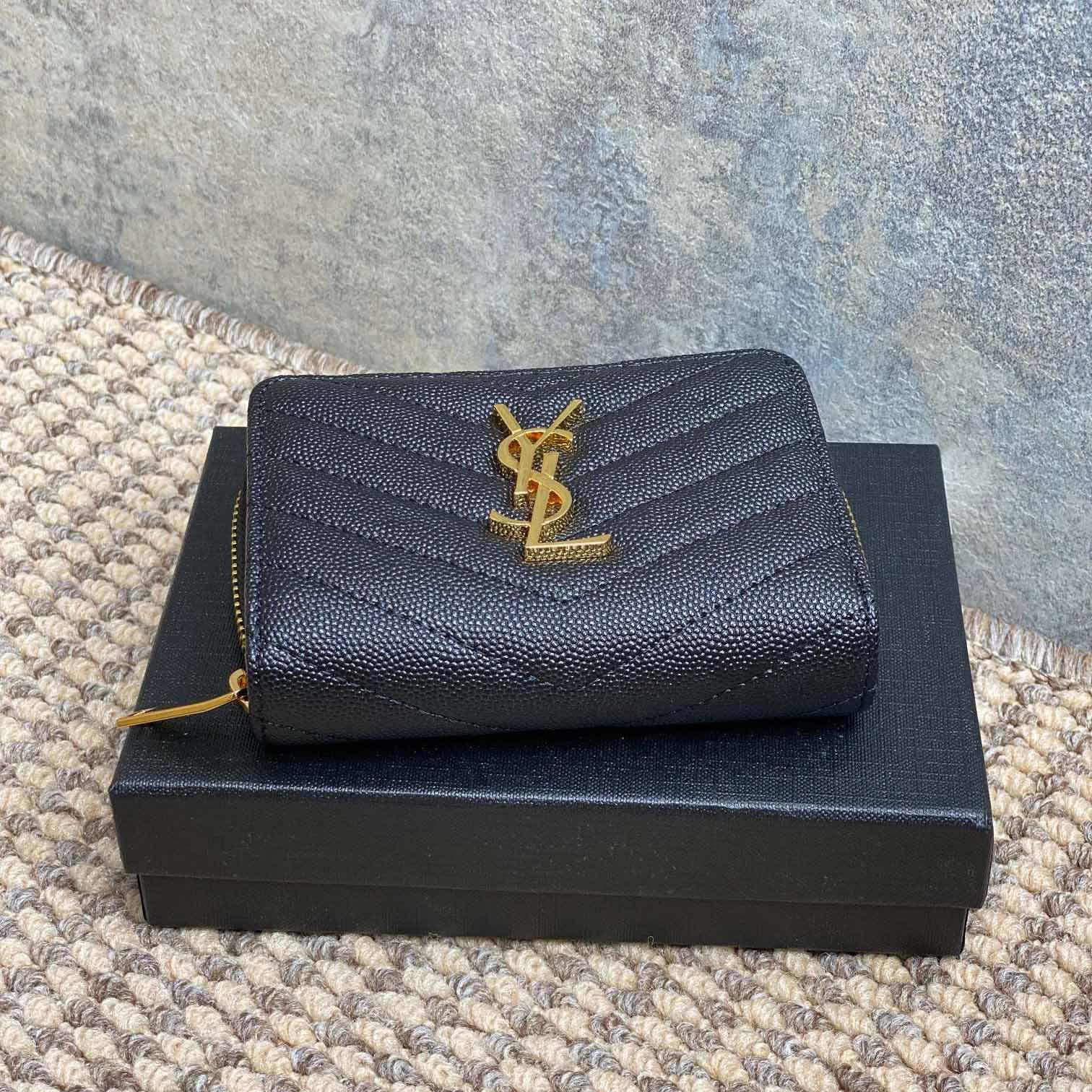 Saint Laurent Cassandre Matelassé Wallet  12x10x3cm  - DopestKickz