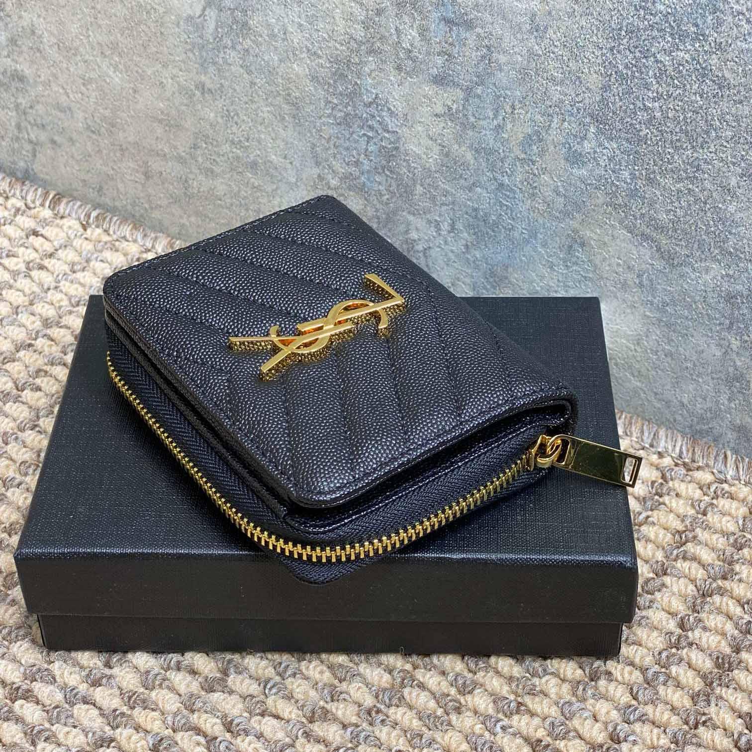 Saint Laurent Cassandre Matelassé Wallet  12x10x3cm  - DopestKickz