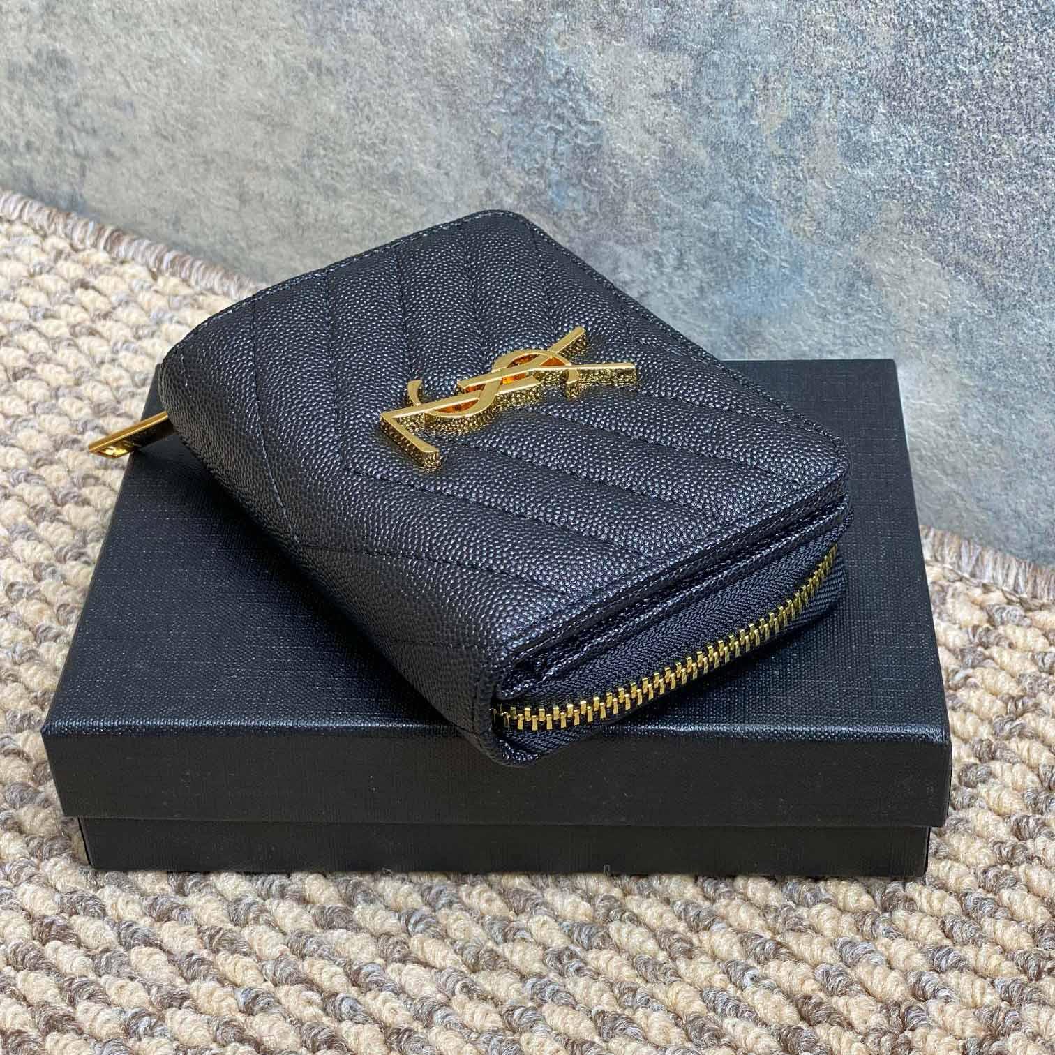 Saint Laurent Cassandre Matelassé Wallet  12x10x3cm  - DopestKickz
