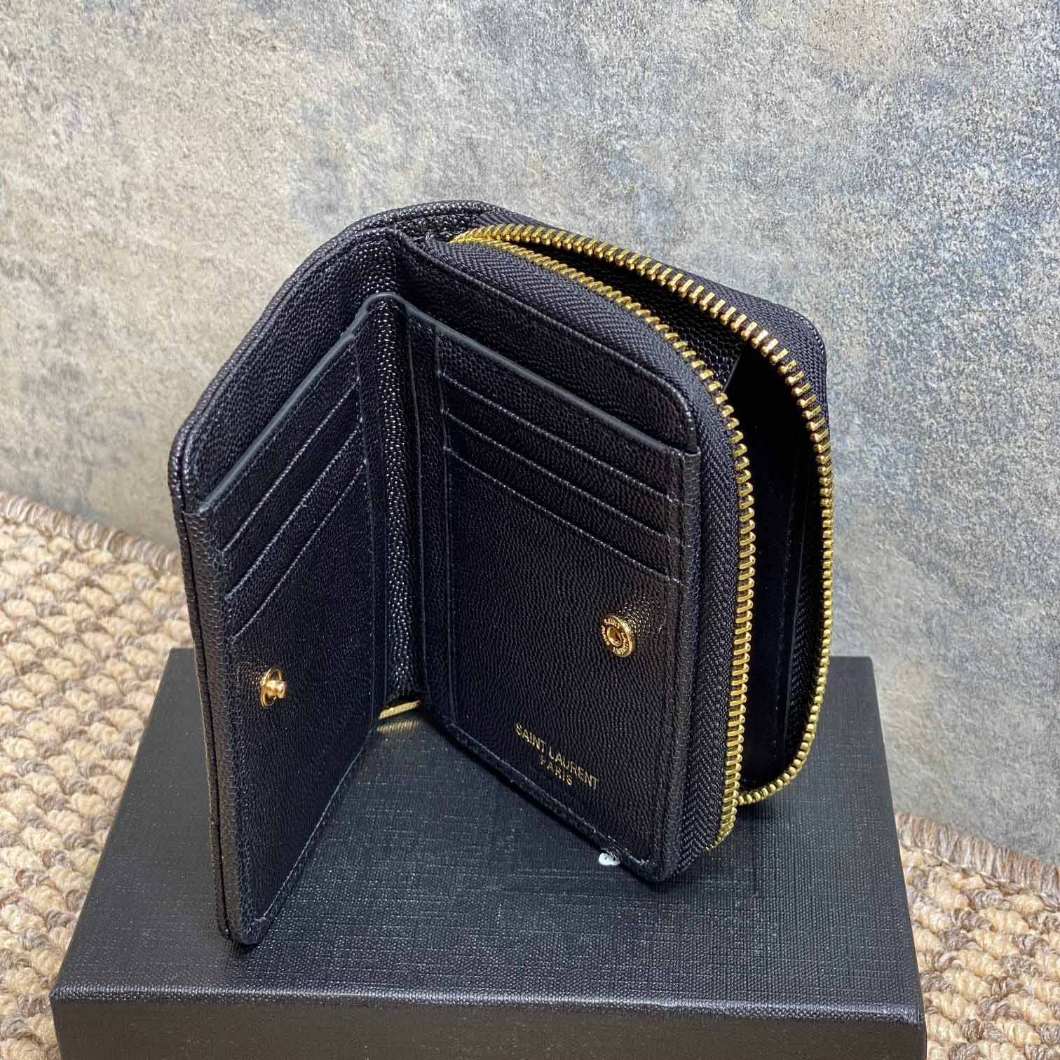 Saint Laurent Cassandre Matelassé Wallet  12x10x3cm  - DopestKickz