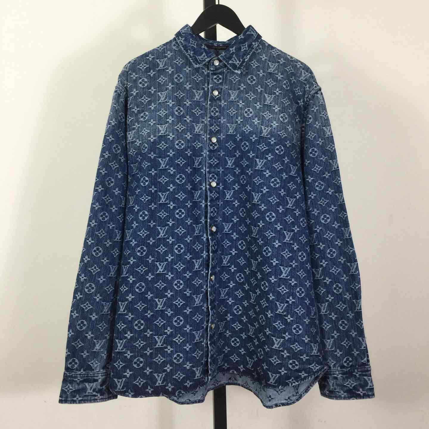 Louis Vuitton Monogram Denim Shirt   1AI195 - DopestKickz