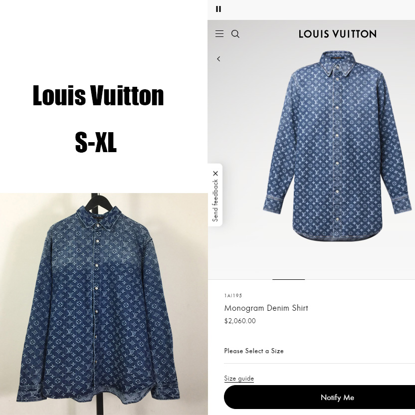 Louis Vuitton Monogram Denim Shirt   1AI195 - DopestKickz