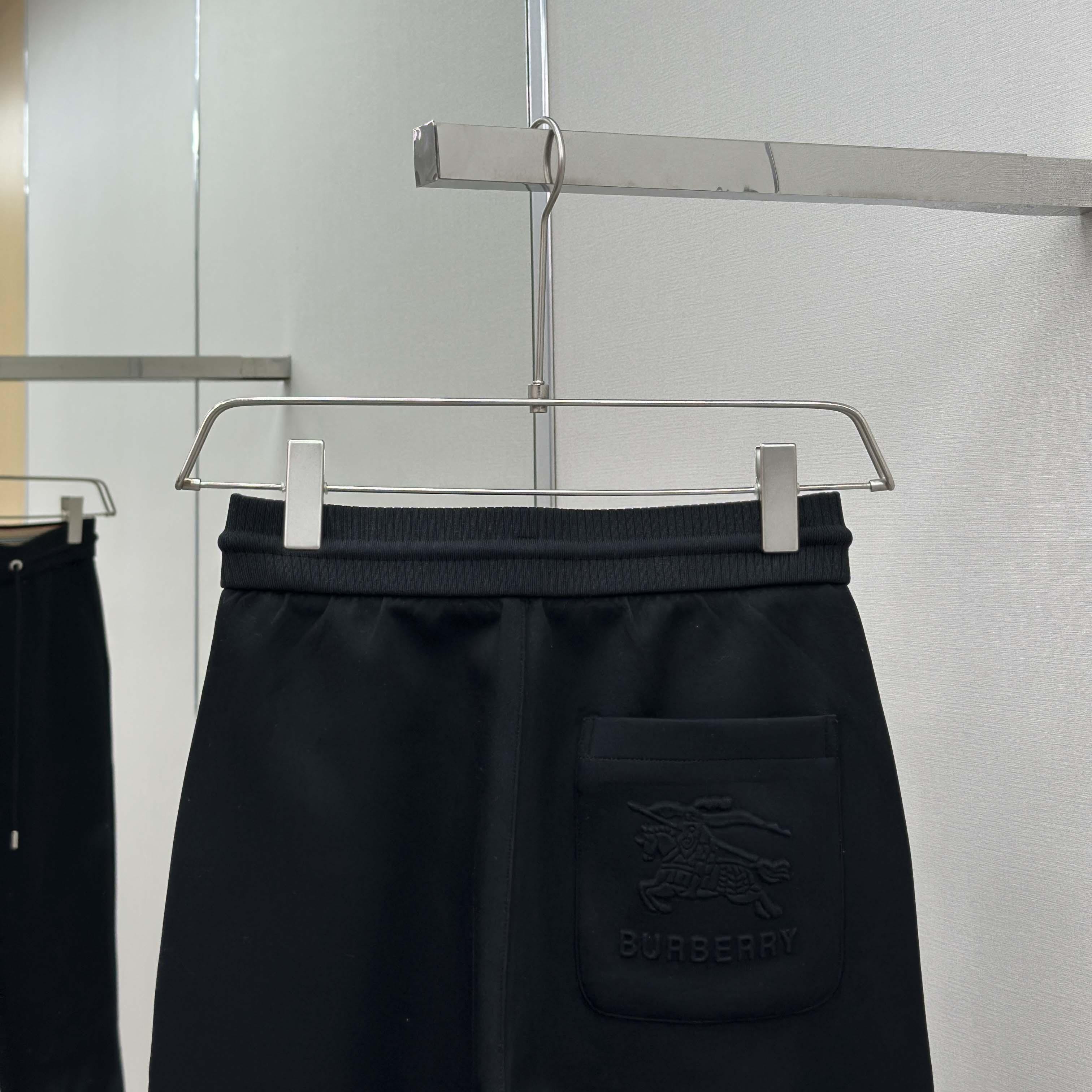 Burberry Black Cotton Pants - DopestKickz
