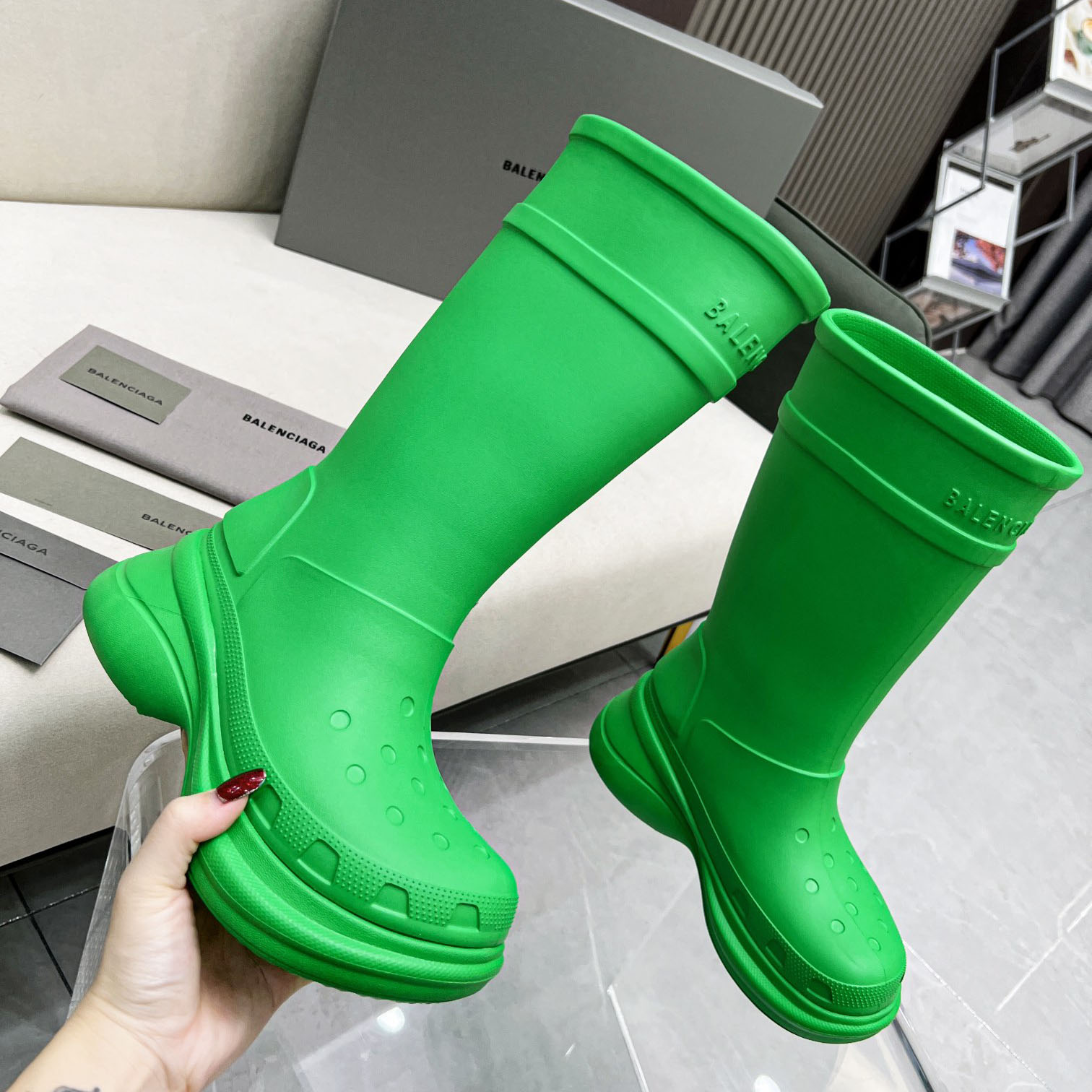 Balenciaga Crocs™ Boot In Rubber - DopestKickz