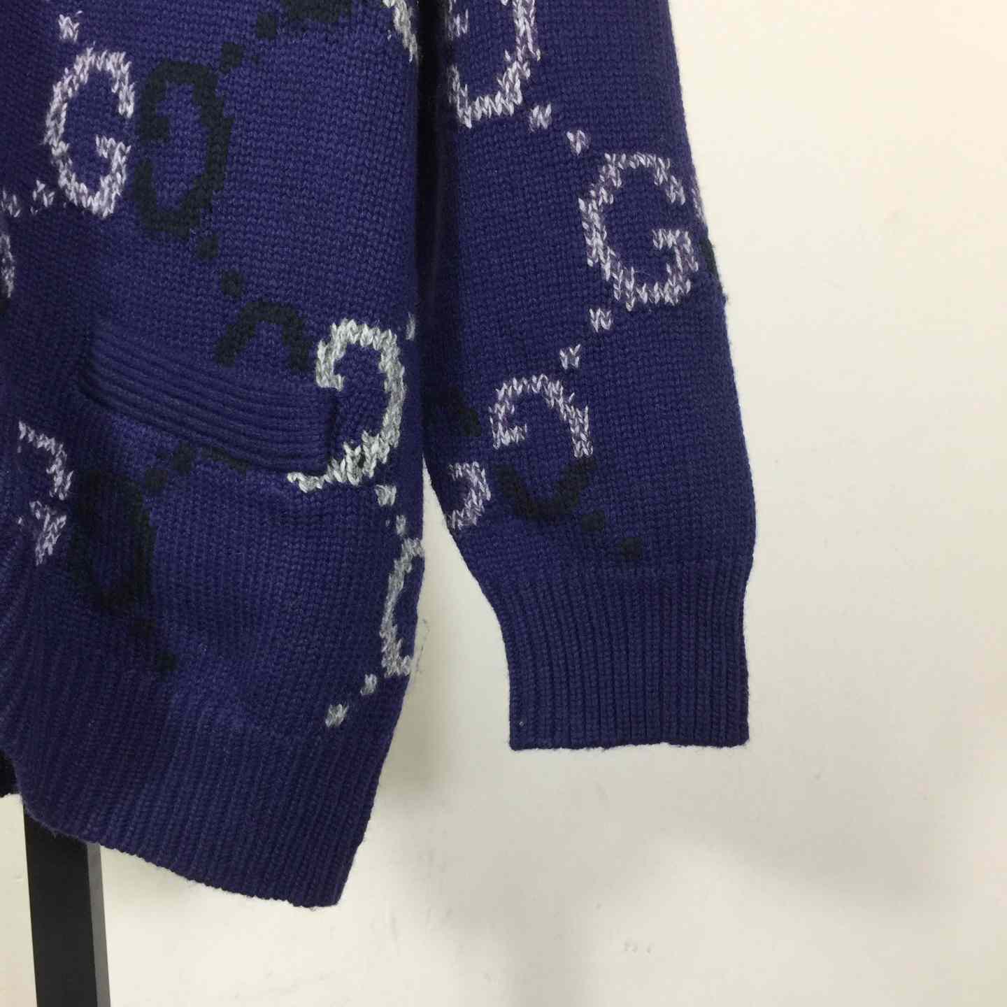 Gucci Wool Cardigan With GG Intarsia - DopestKickz