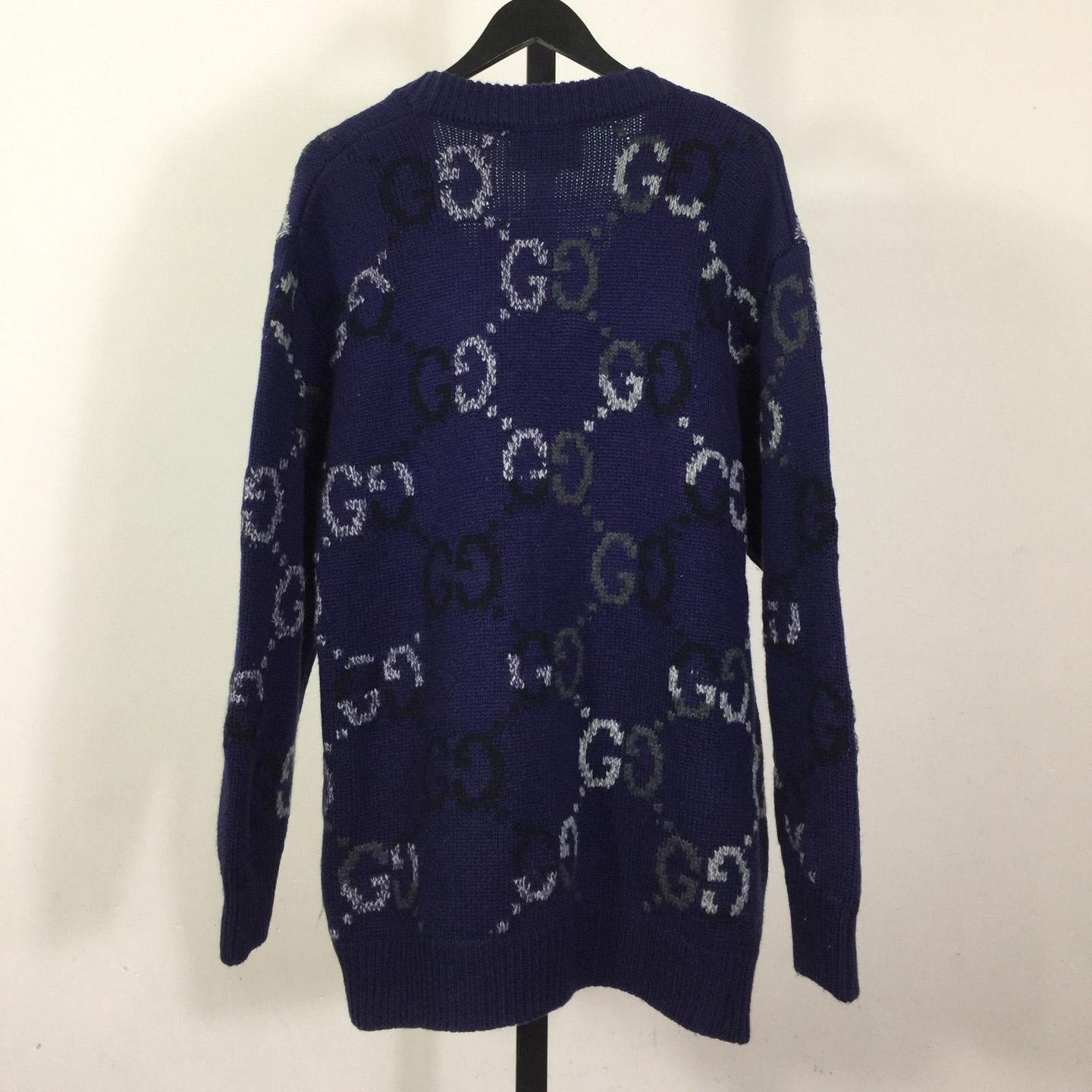 Gucci Wool Cardigan With GG Intarsia - DopestKickz