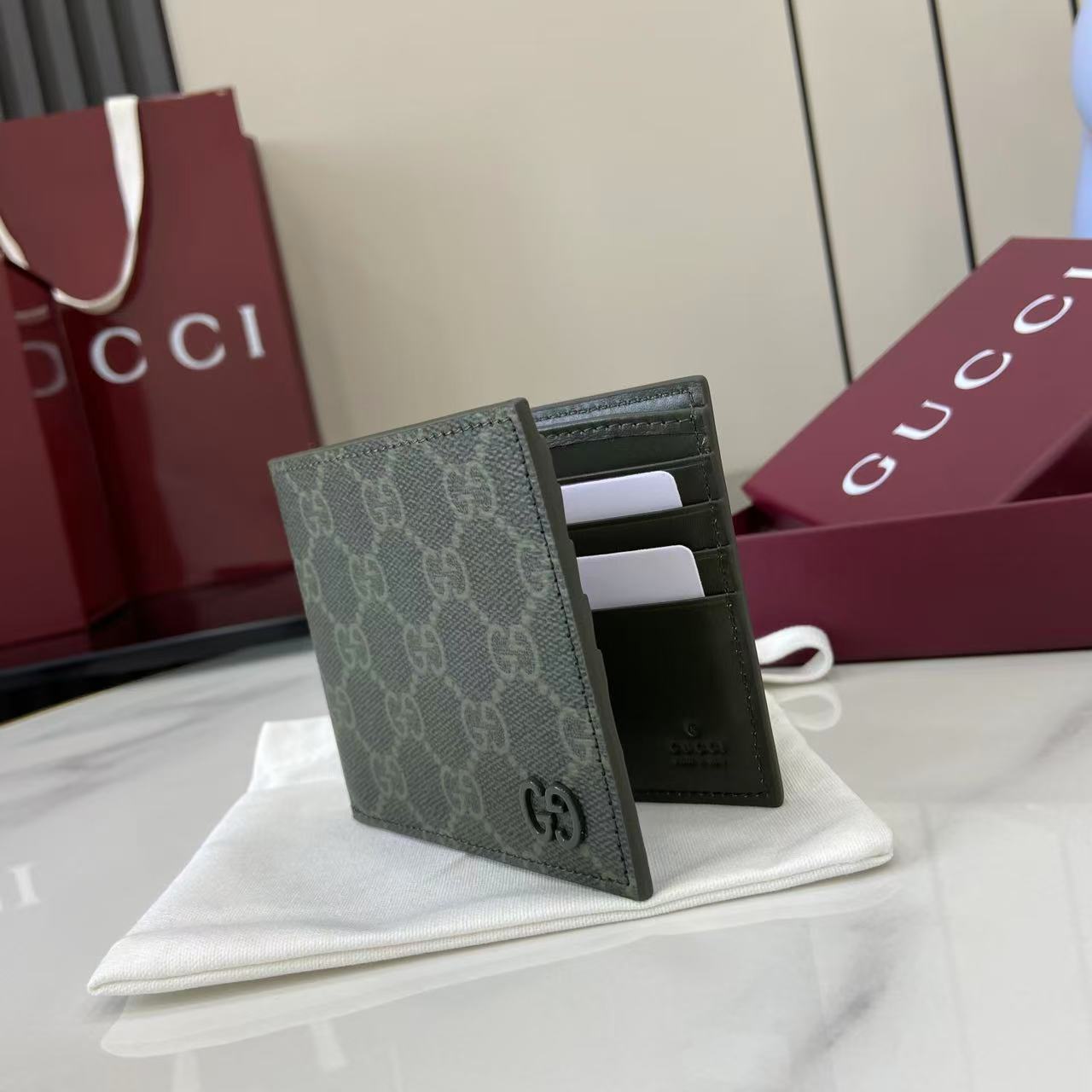 Gucci GG Monogram Bi-fold Wallet - DopestKickz