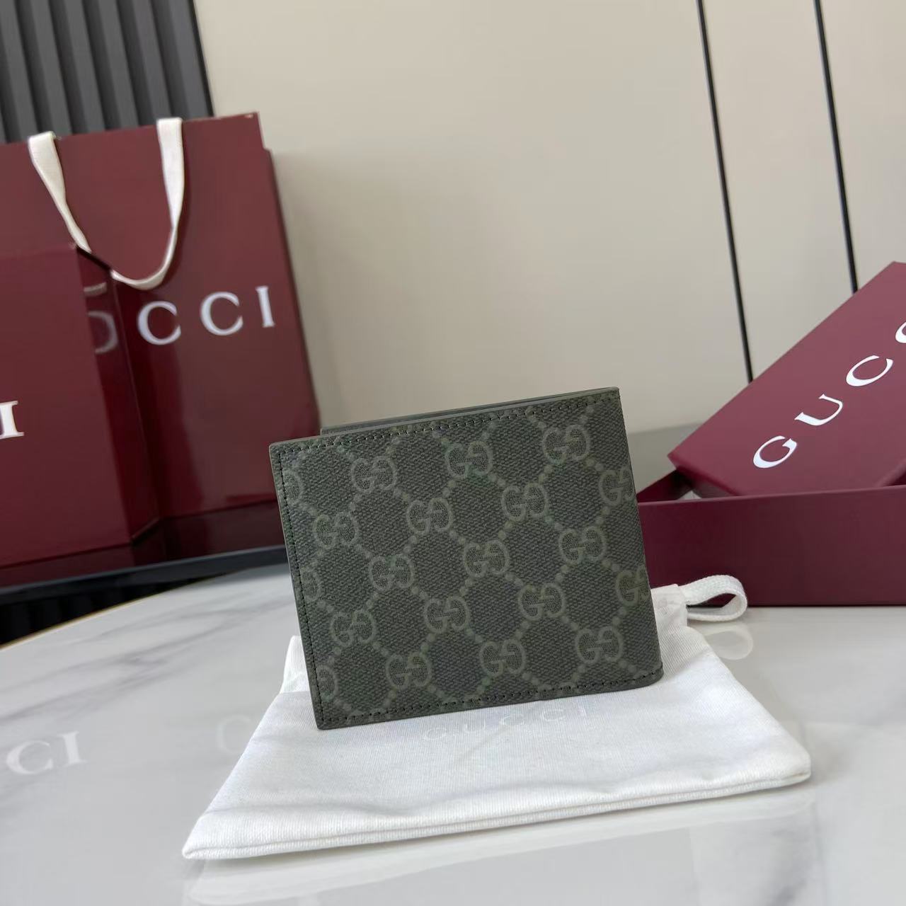 Gucci GG Monogram Bi-fold Wallet - DopestKickz