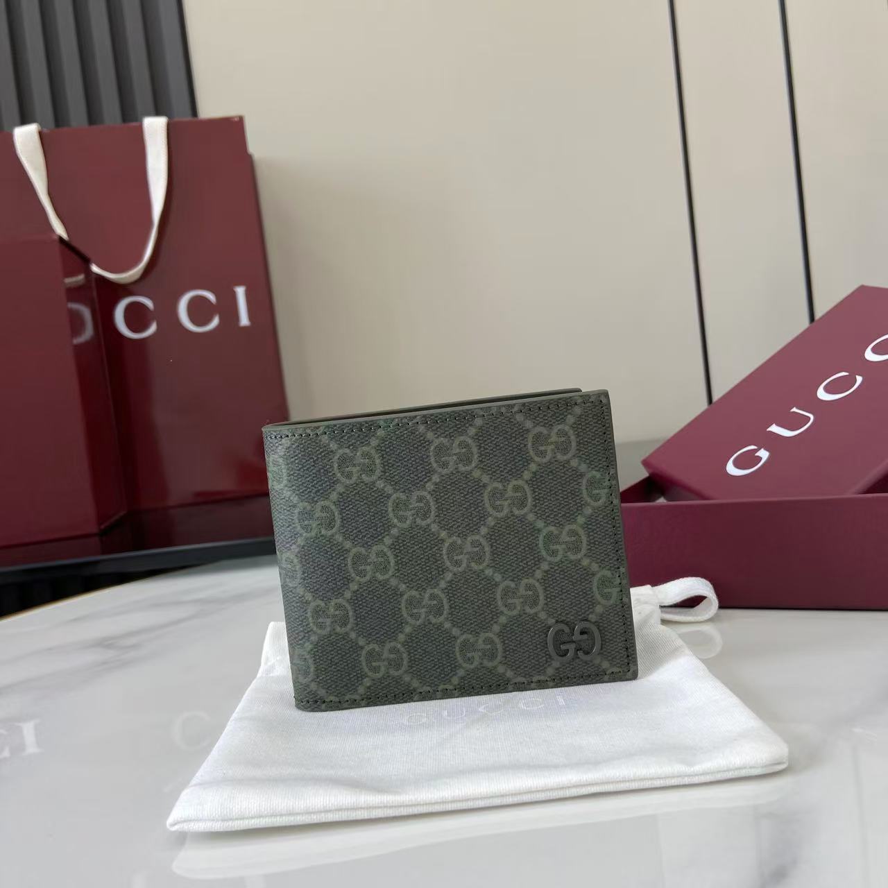 Gucci GG Monogram Bi-fold Wallet - DopestKickz