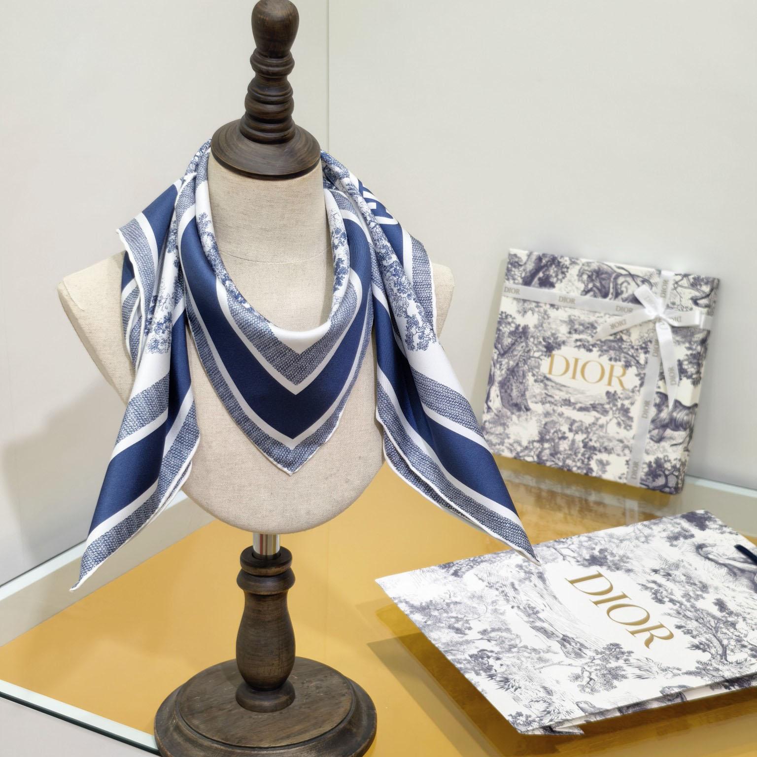Dior Toile de Jouy Sauvage 90 Square Scarf  - DopestKickz