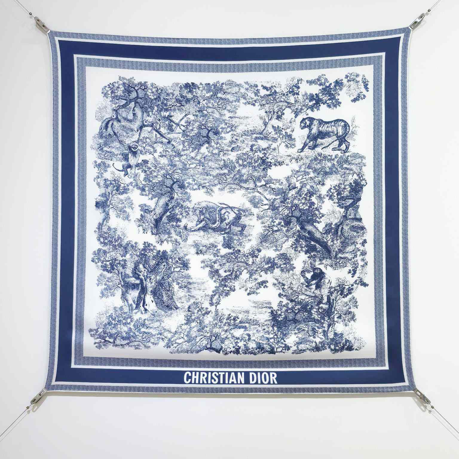 Dior Toile de Jouy Sauvage 90 Square Scarf  - DopestKickz