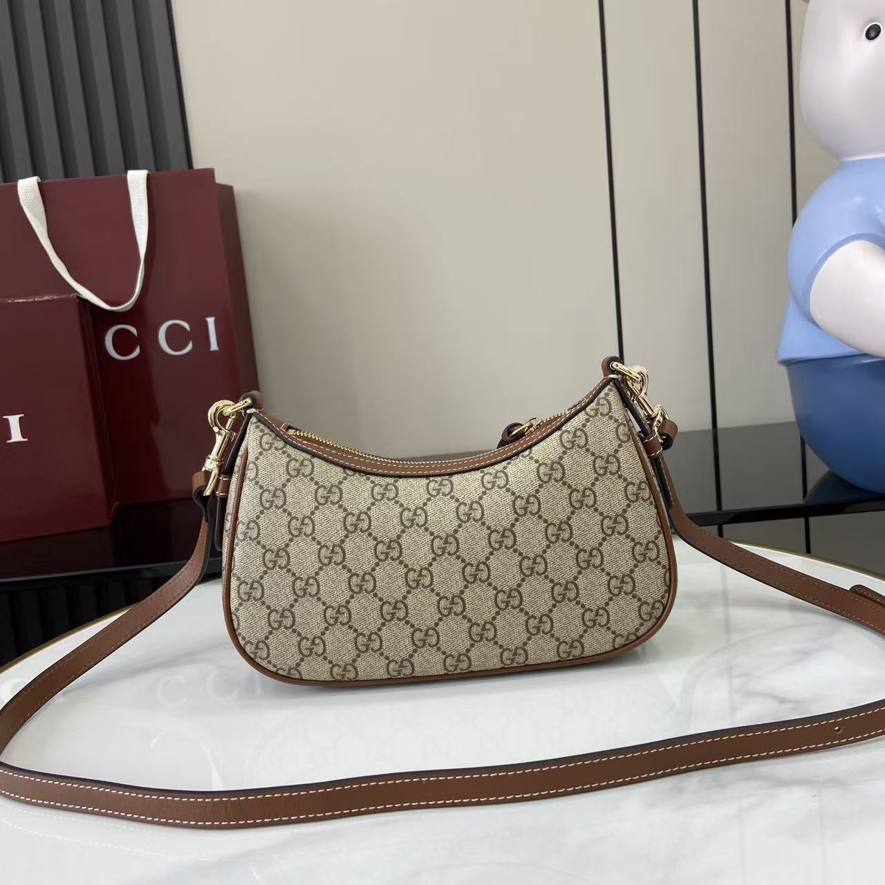 Gucci GG Emblem Small Shoulder Bag - DopestKickz