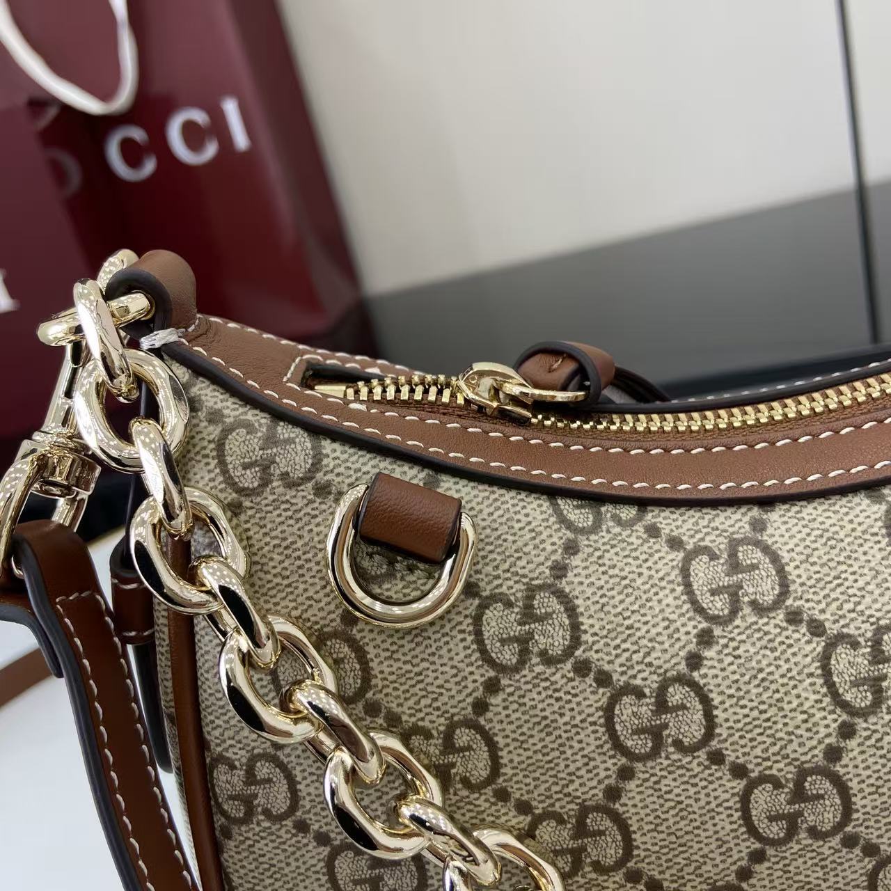 Gucci GG Emblem Small Shoulder Bag - DopestKickz