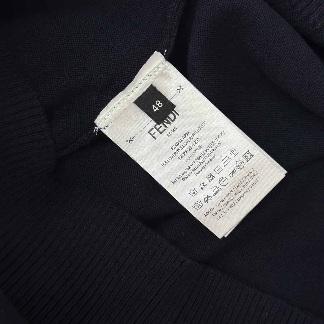 Fendi Navy Blue Wool Jumper - DopestKickz