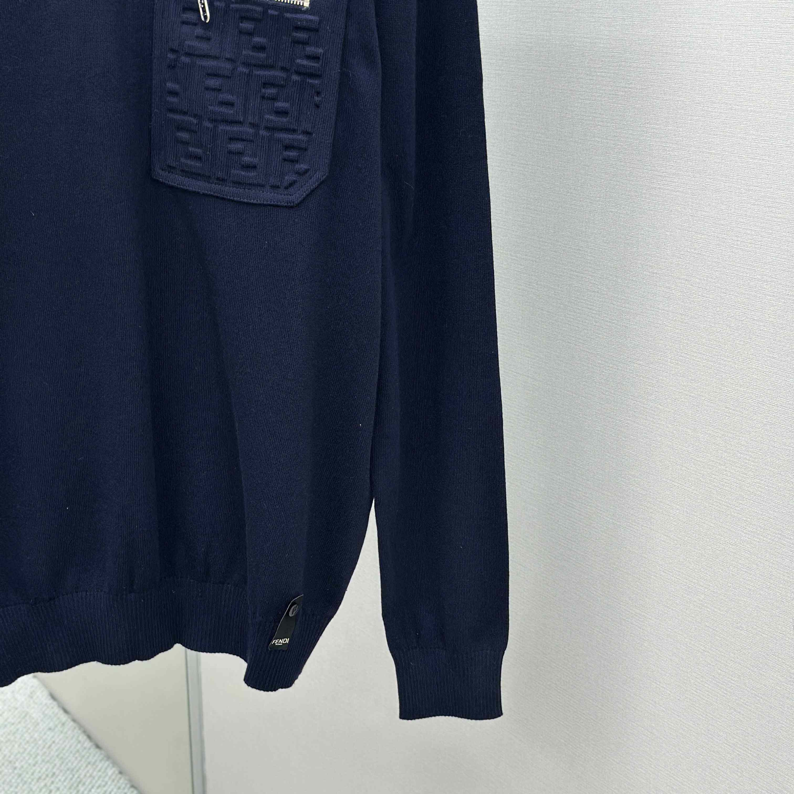 Fendi Navy Blue Wool Jumper - DopestKickz