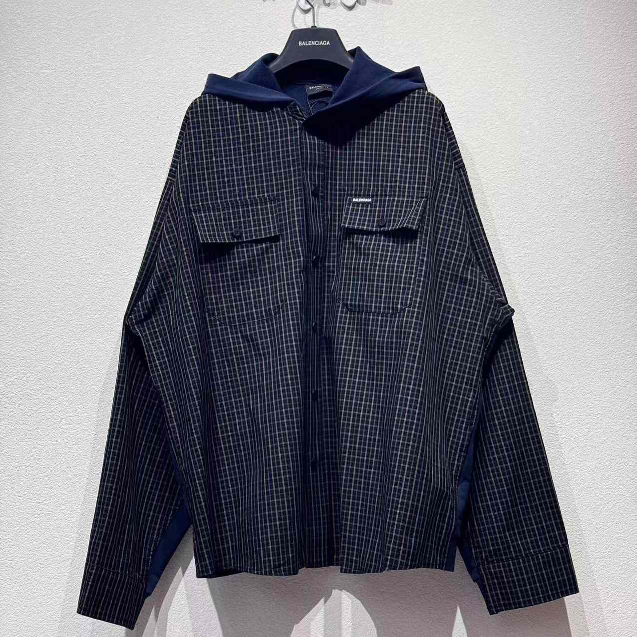 Balenciaga Cut Up Hooded Shirt - DopestKickz