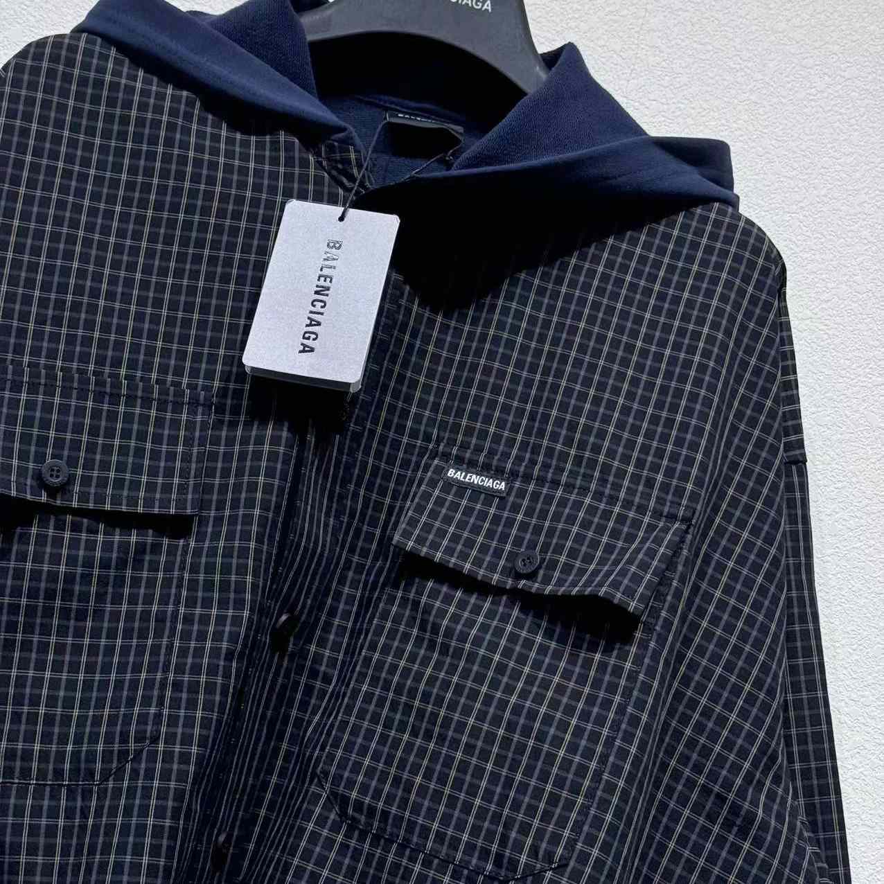 Balenciaga Cut Up Hooded Shirt - DopestKickz