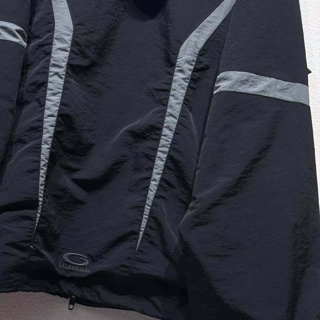 Balenciaga Loop Sports Icon Large Tracksuit Jacket 'Black/Elephant Grey' - DopestKickz