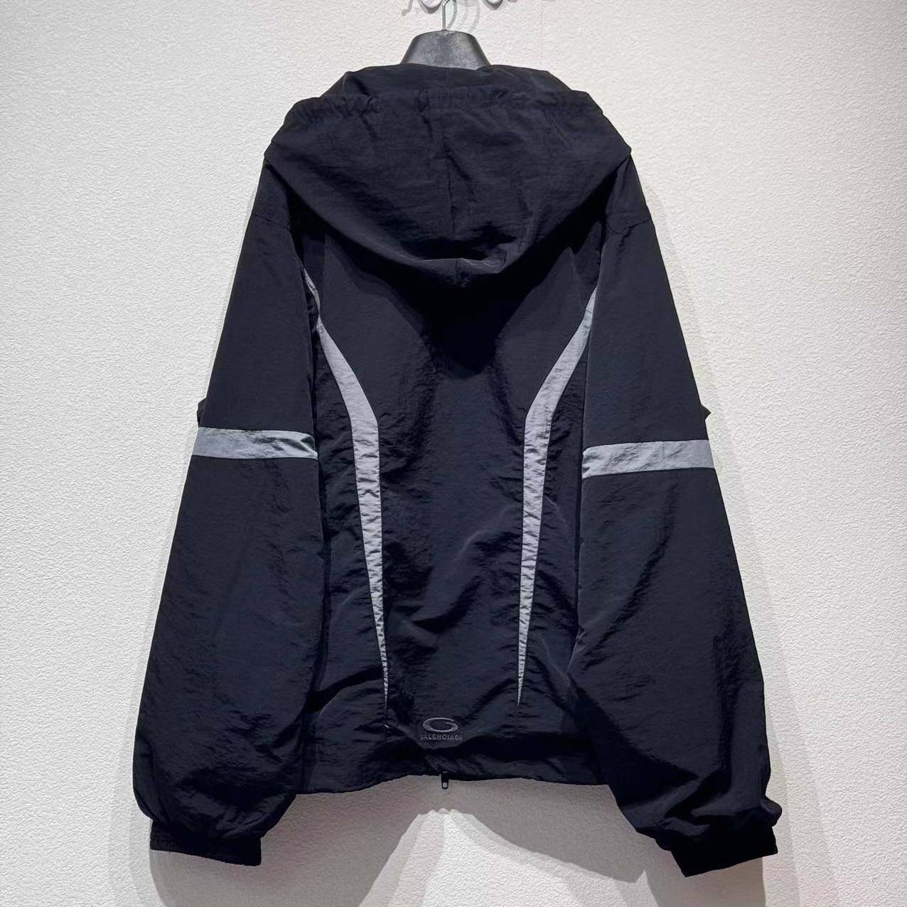 Balenciaga Loop Sports Icon Large Tracksuit Jacket 'Black/Elephant Grey' - DopestKickz
