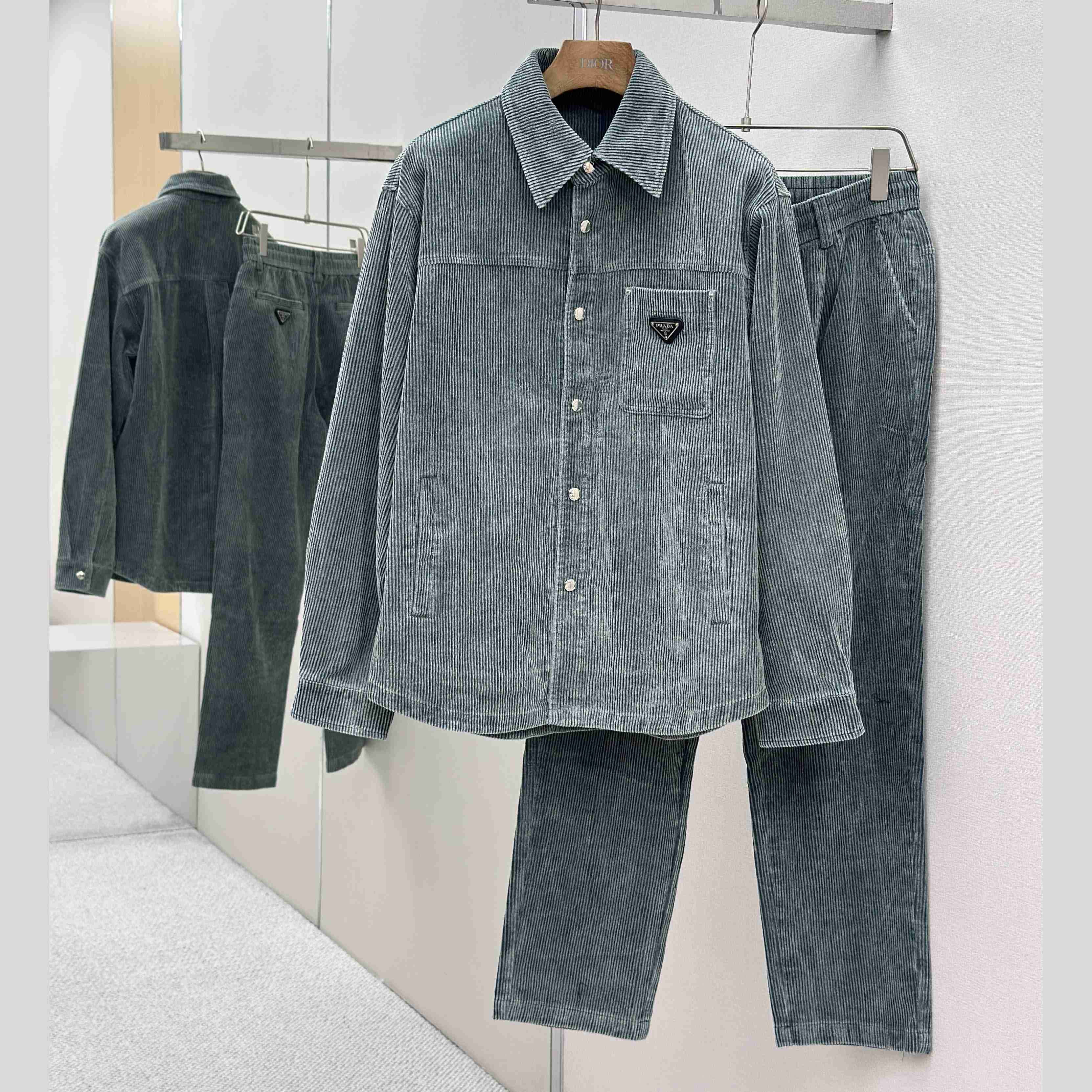 Prada Stretch Cotton Shirt And Pants - DopestKickz