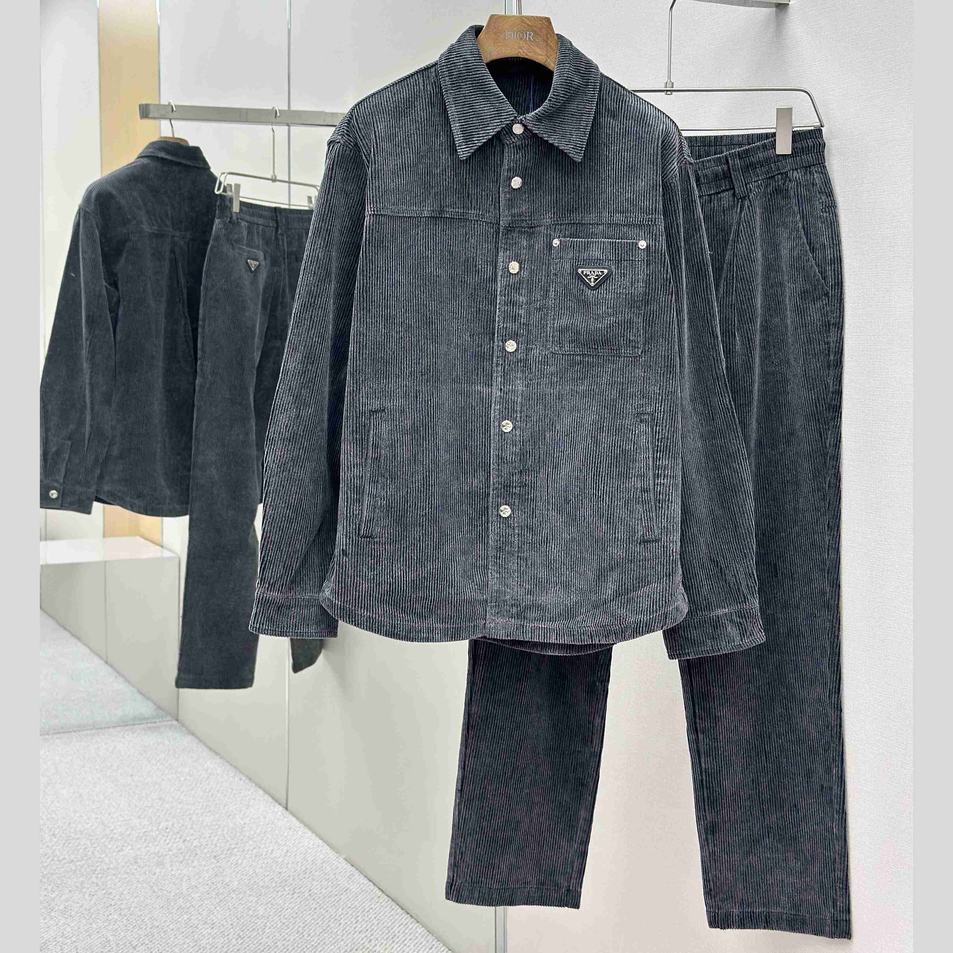 Prada Stretch Cotton Shirt And Pants - DopestKickz