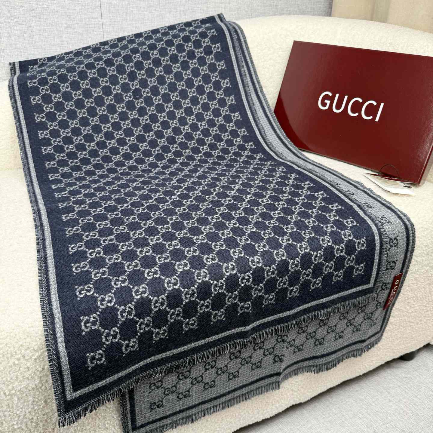 Gucci GG Wool Jacquard Scarf - DopestKickz
