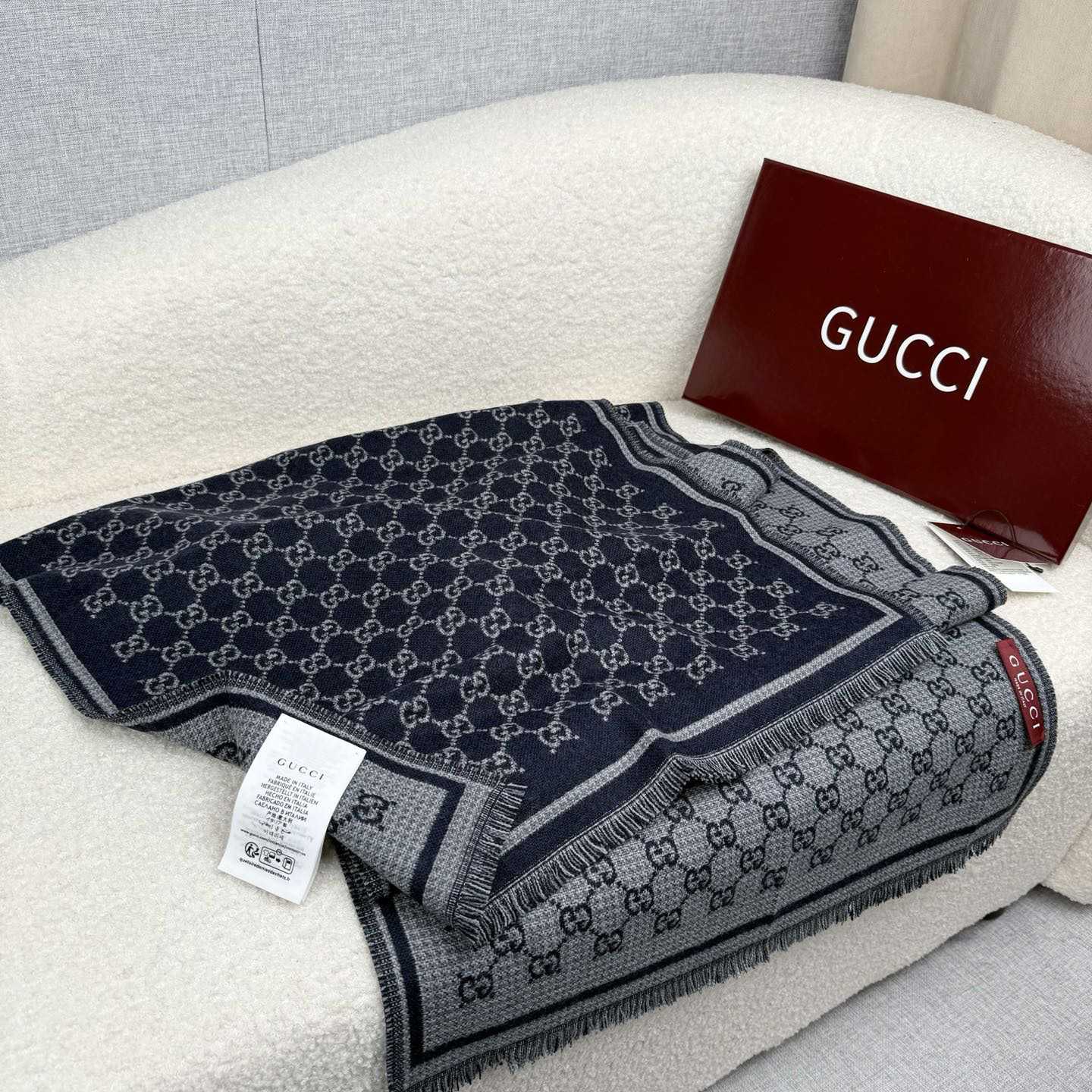 Gucci GG Wool Jacquard Scarf - DopestKickz
