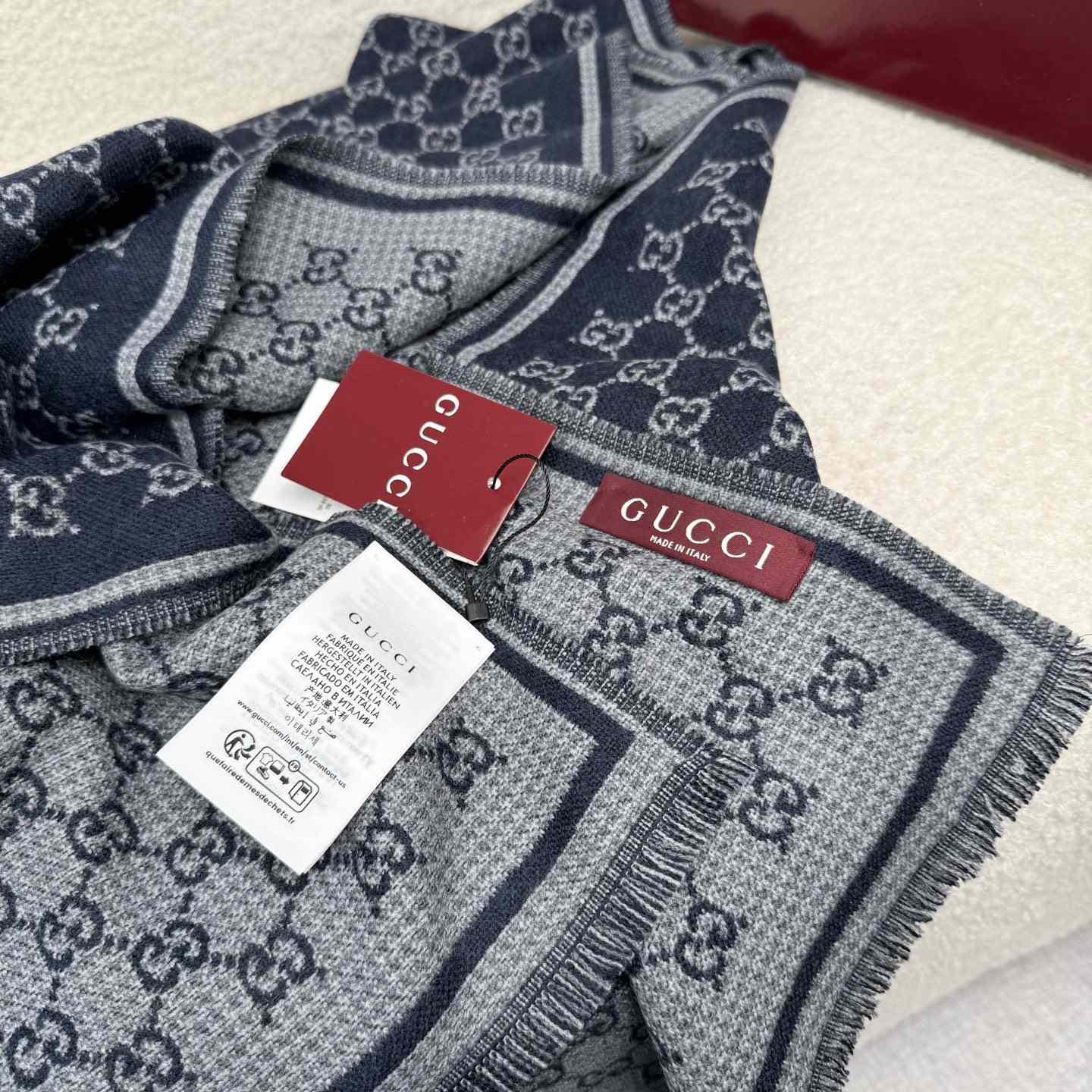 Gucci GG Wool Jacquard Scarf - DopestKickz