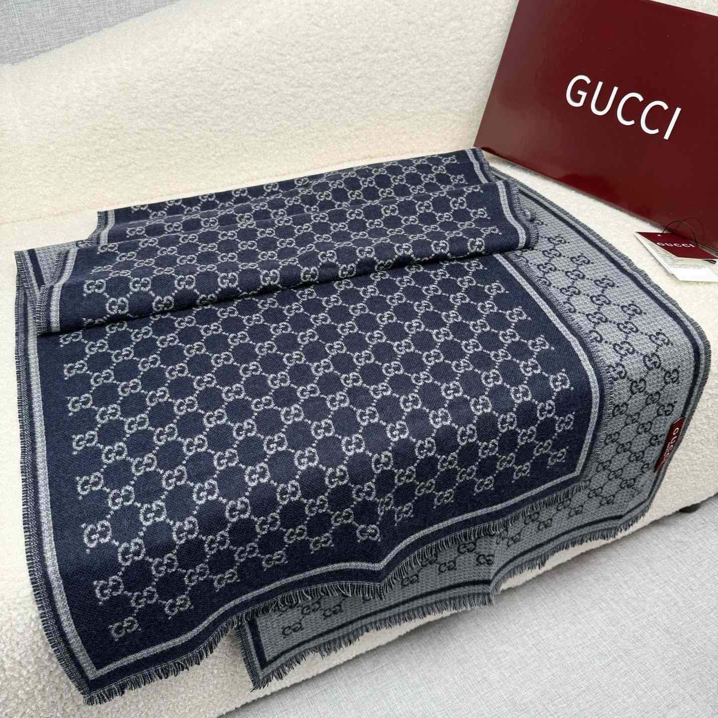 Gucci GG Wool Jacquard Scarf - DopestKickz