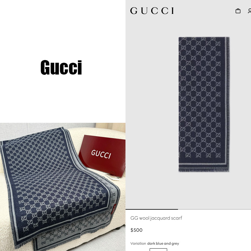 Gucci GG Wool Jacquard Scarf - DopestKickz