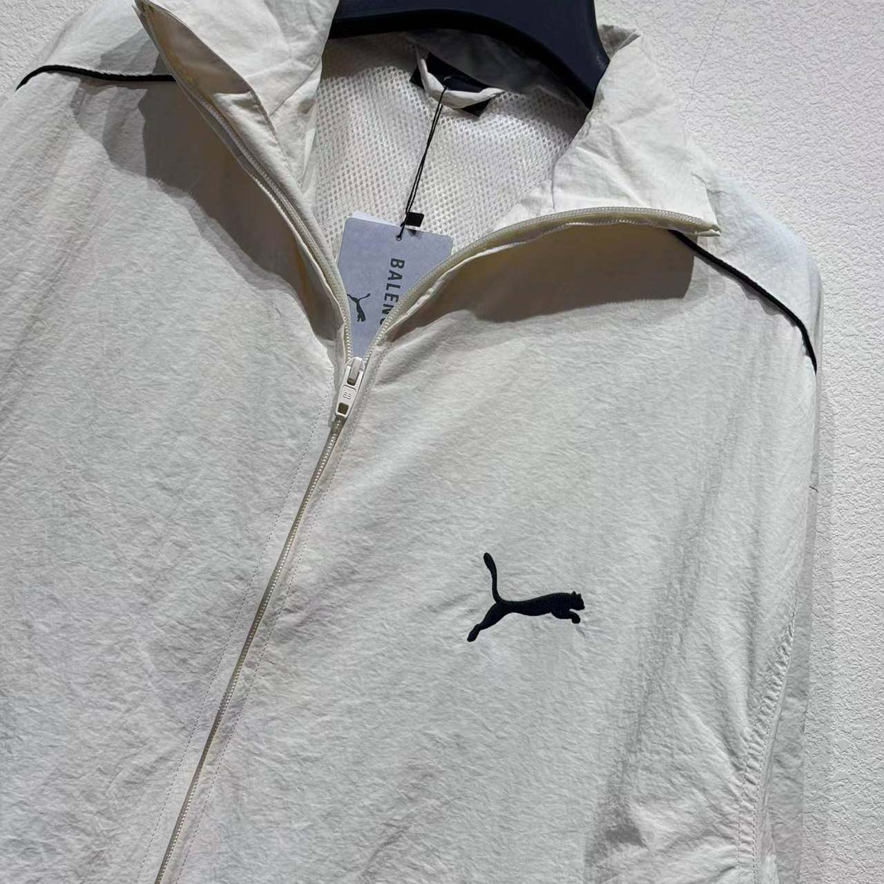 Balenciaga I PUMA Tracksuit Jacket In Cream Technical Fabric - DopestKickz