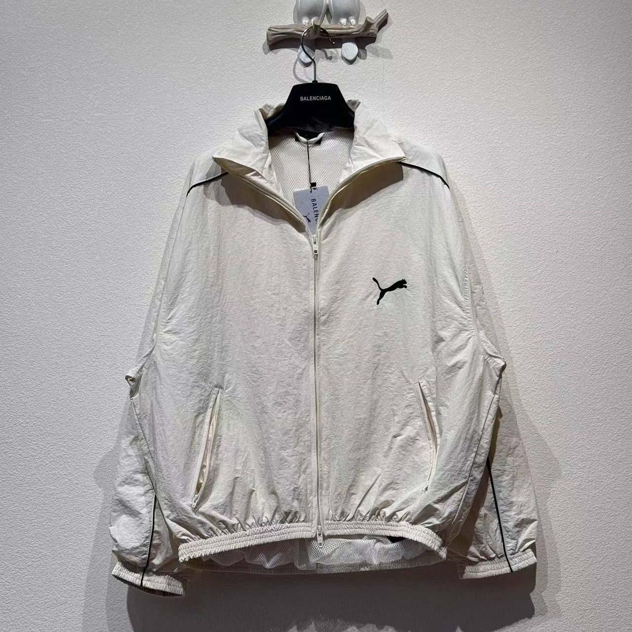 Balenciaga I PUMA Tracksuit Jacket In Cream Technical Fabric - DopestKickz