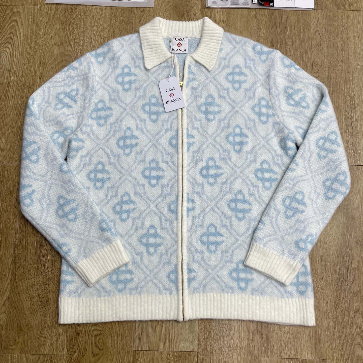 Casablanca Pattern Zip-up Cardigan   D0105 - DopestKickz