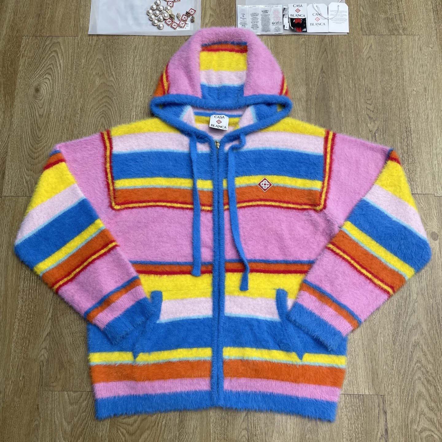 Casablanca Fluffy Oversized Hooded Sweatshirt   Z6021 - DopestKickz