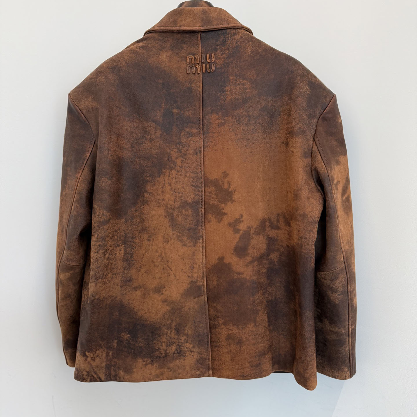Miu Miu Waxed Suede Leather Jacket - DopestKickz
