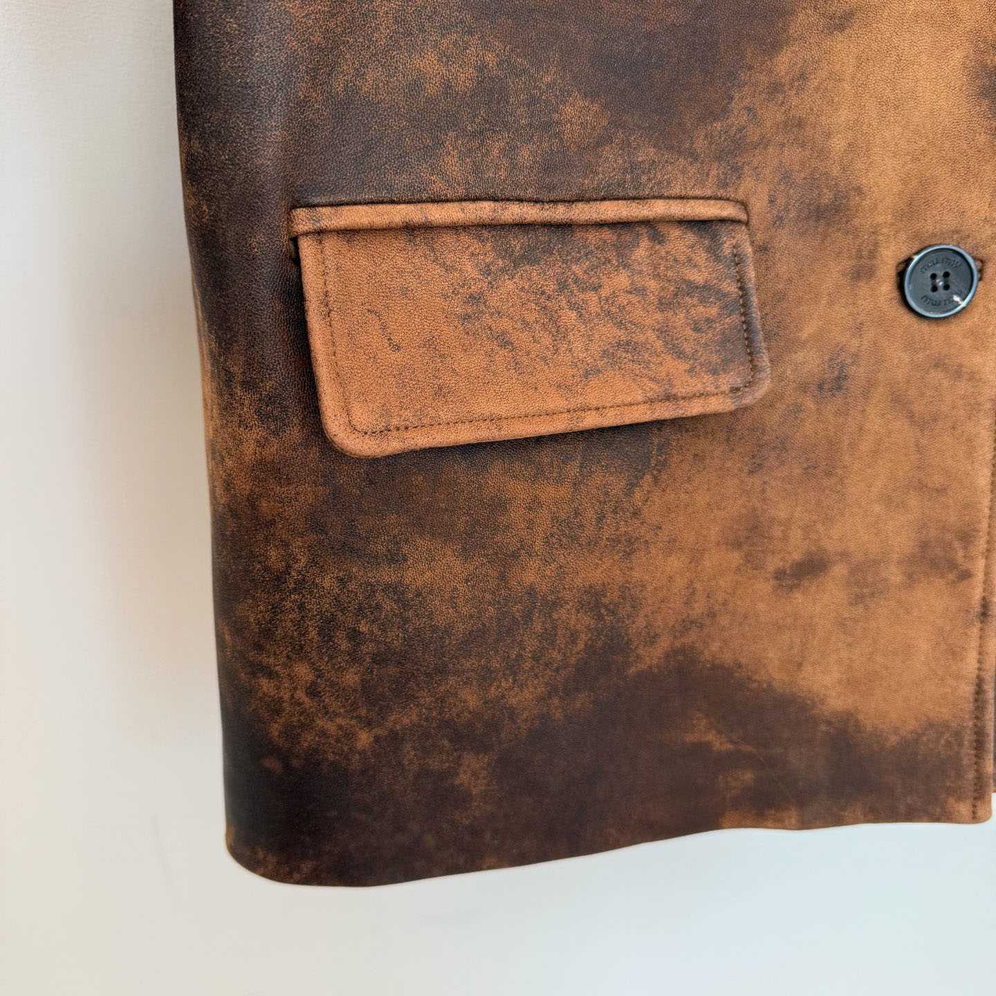 Miu Miu Waxed Suede Leather Jacket - DopestKickz