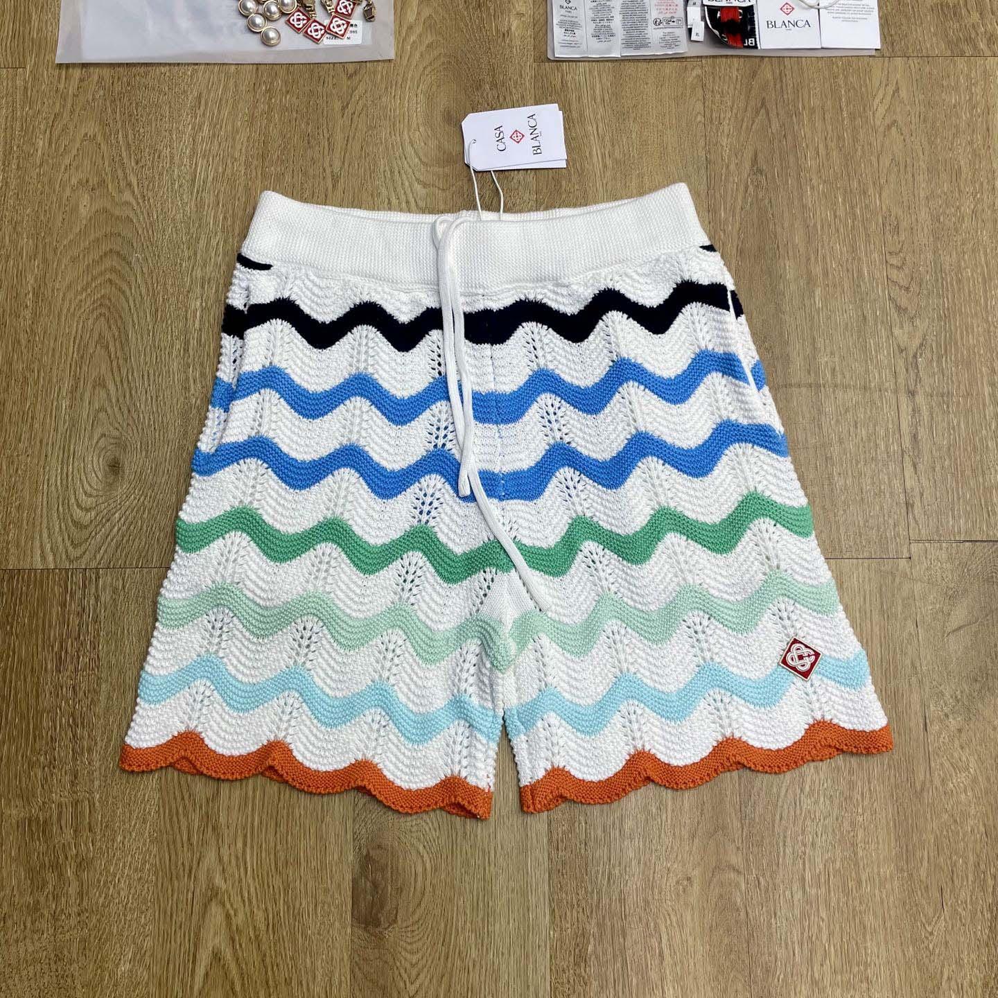 Casablanca Gradient Wave Crochet Shorts   D0108 - DopestKickz