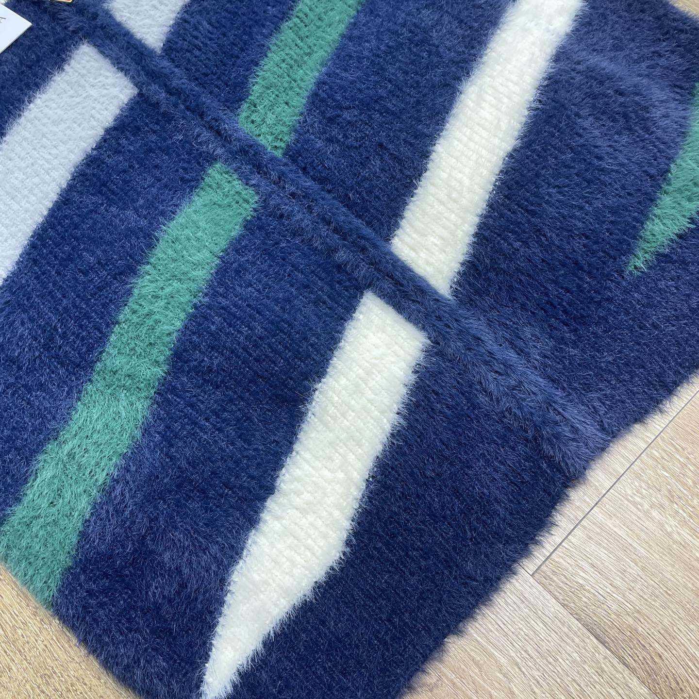 Casablanca Striped Fluffy Zip Up Jumper     D0106 - DopestKickz