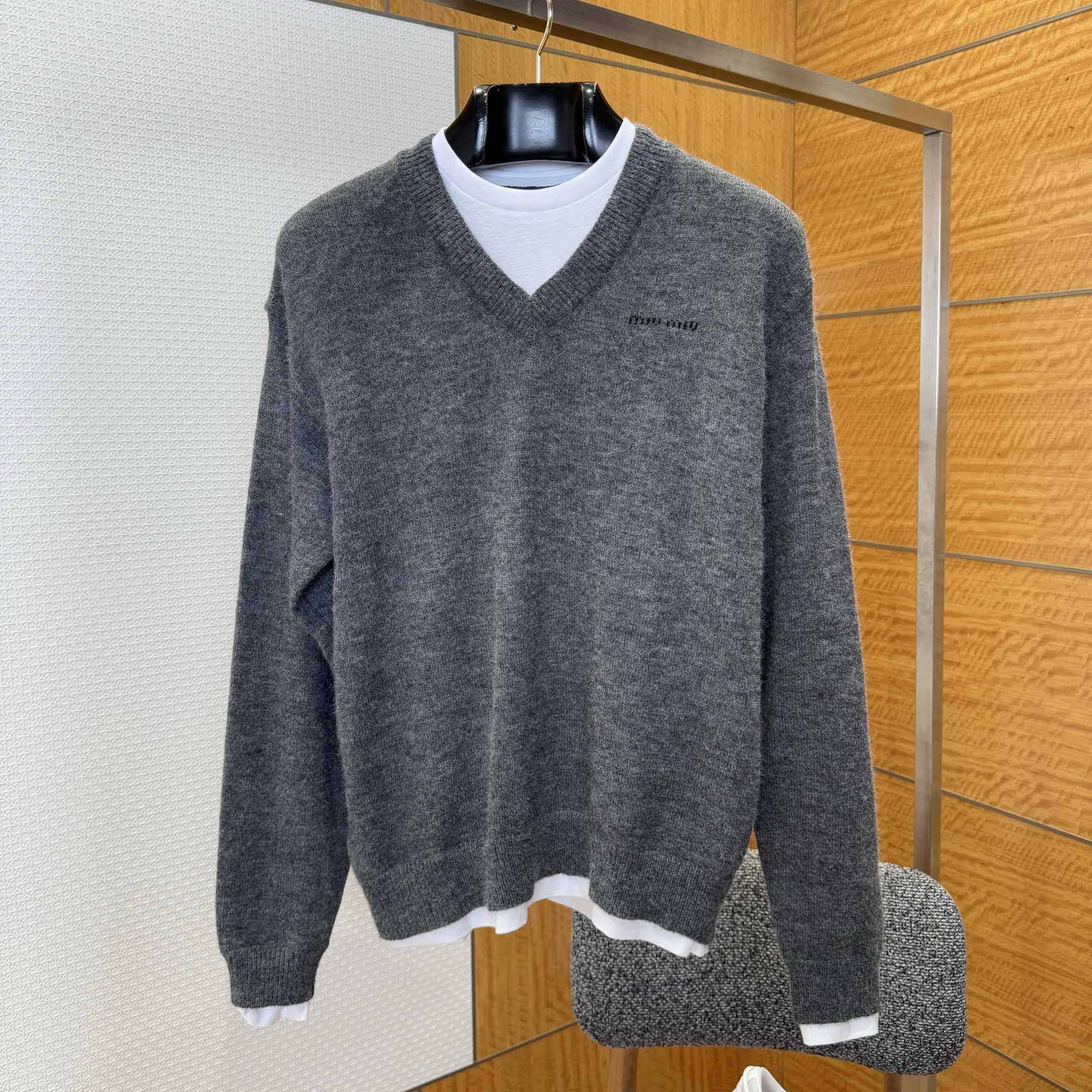 Miu Miu Cashmere V-neck Sweater - DopestKickz