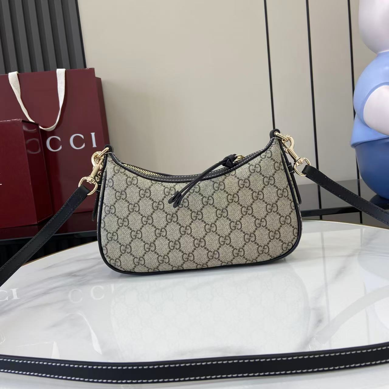 Gucci GG Emblem Small Shoulder Bag - DopestKickz