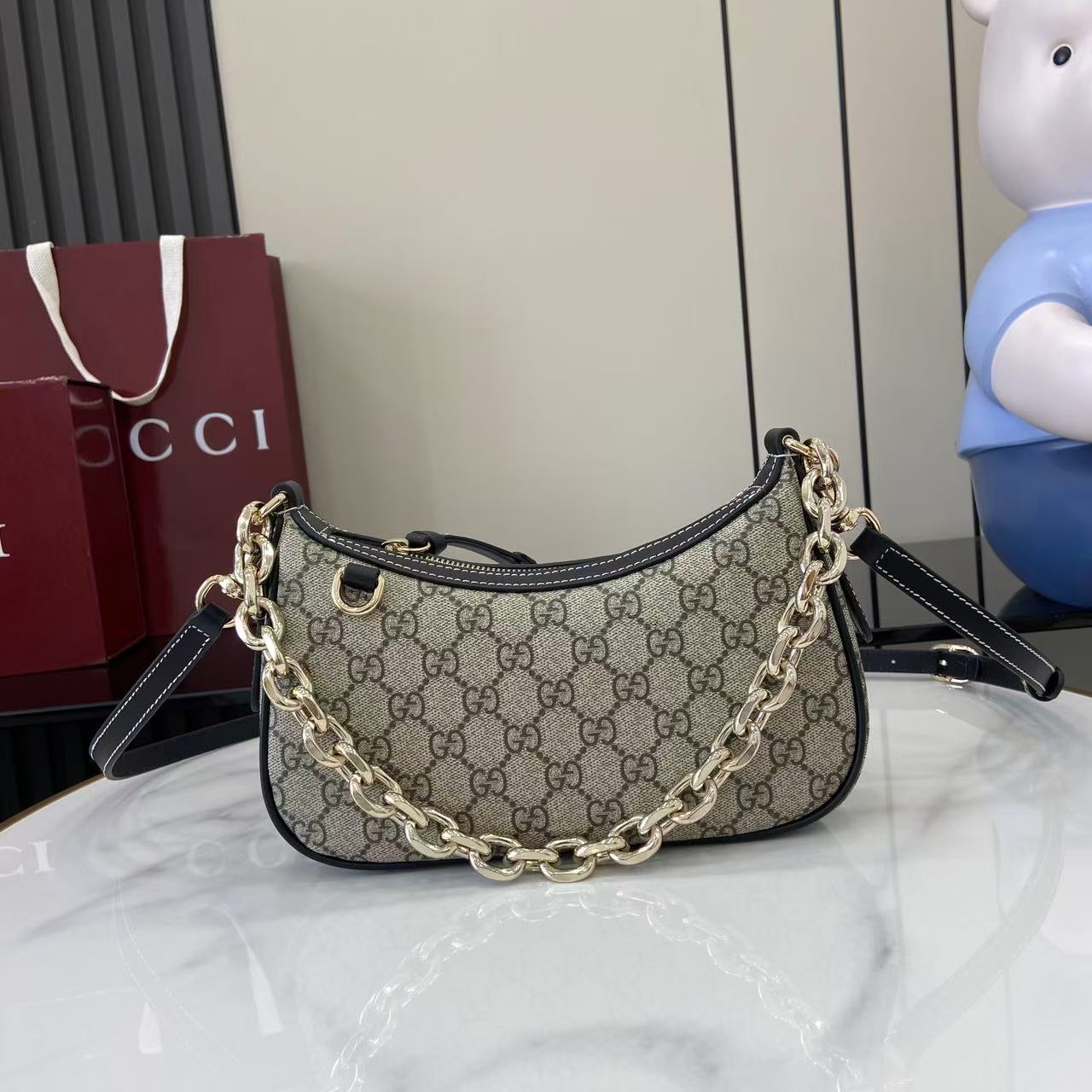 Gucci GG Emblem Small Shoulder Bag - DopestKickz
