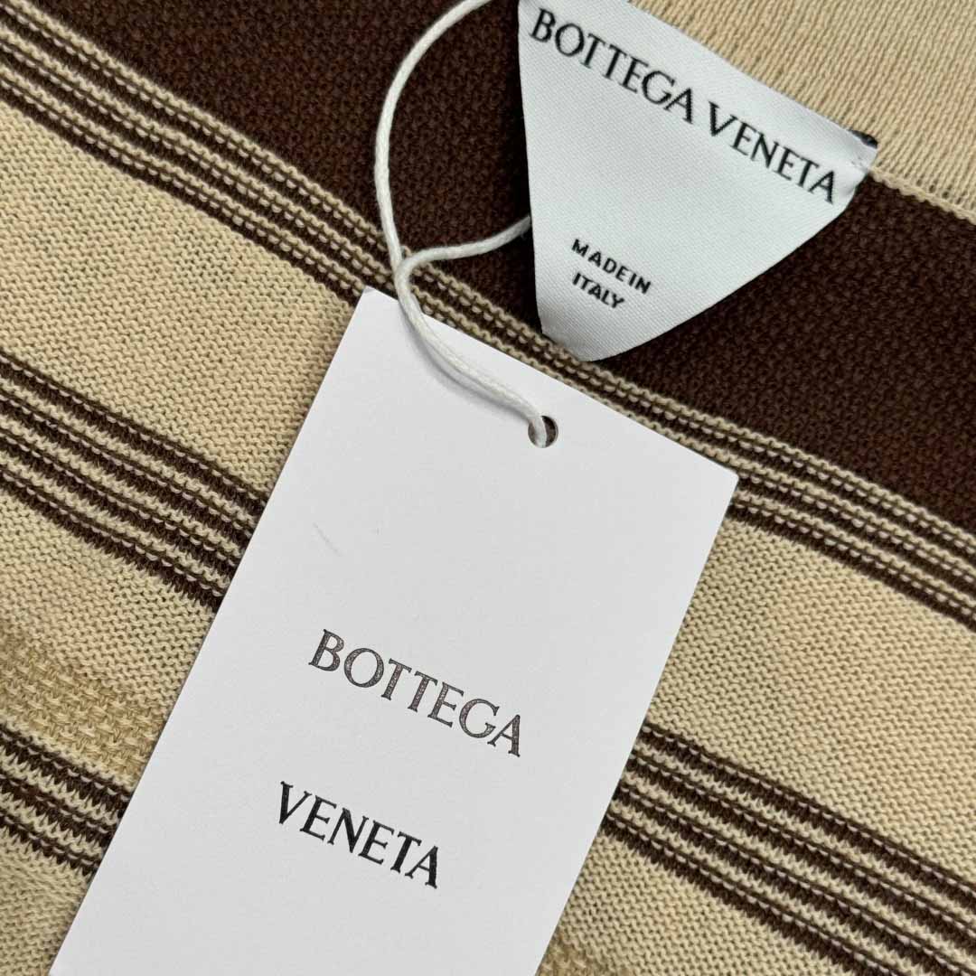 Bottega Veneta Men's Striped Linen-Blend Polo Shirt - DopestKickz