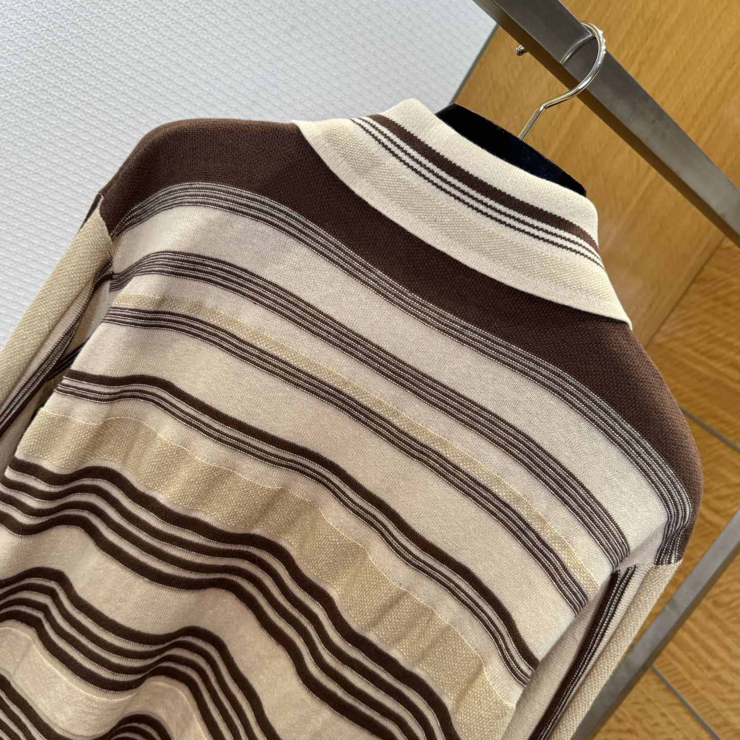 Bottega Veneta Men's Striped Linen-Blend Polo Shirt - DopestKickz