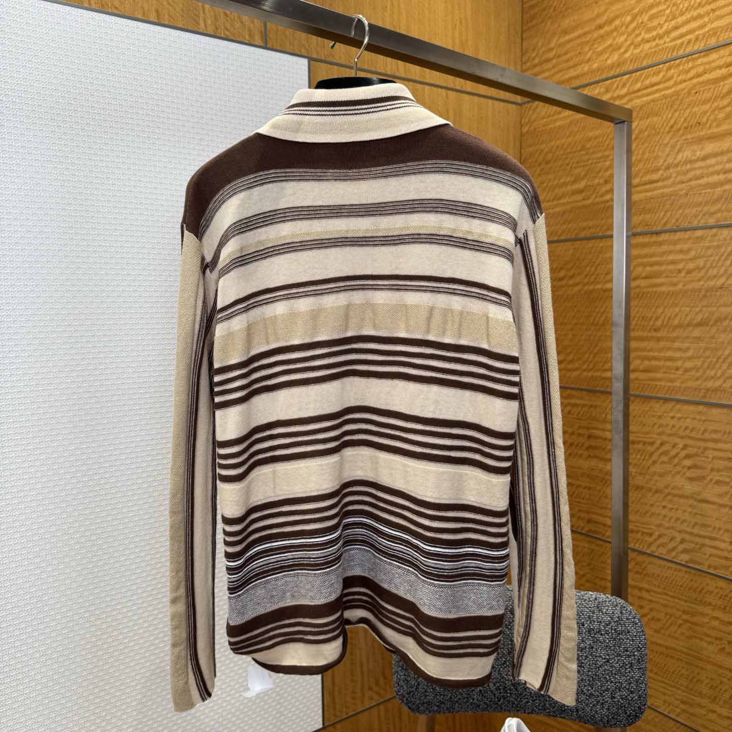 Bottega Veneta Men's Striped Linen-Blend Polo Shirt - DopestKickz